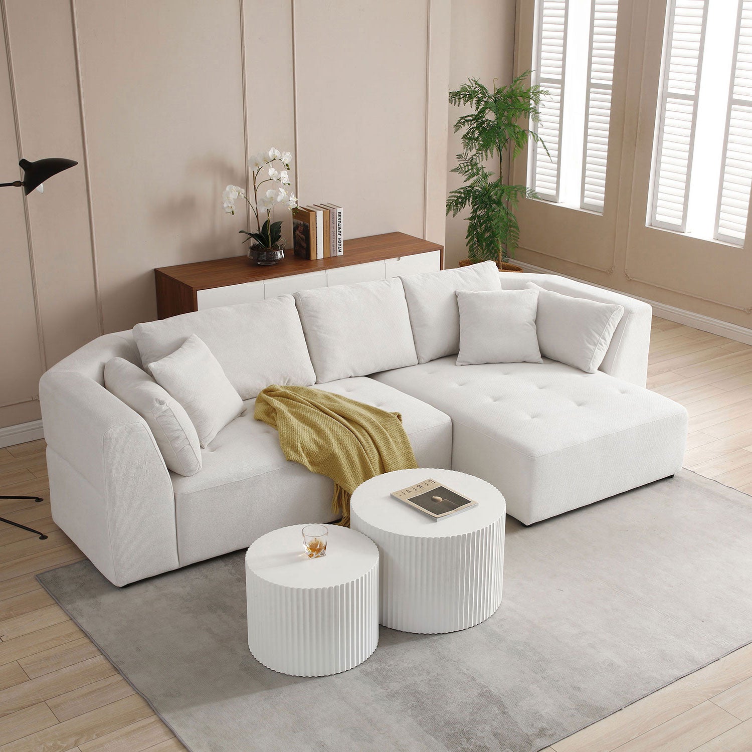 L-shape Sectional Sofa, Beige