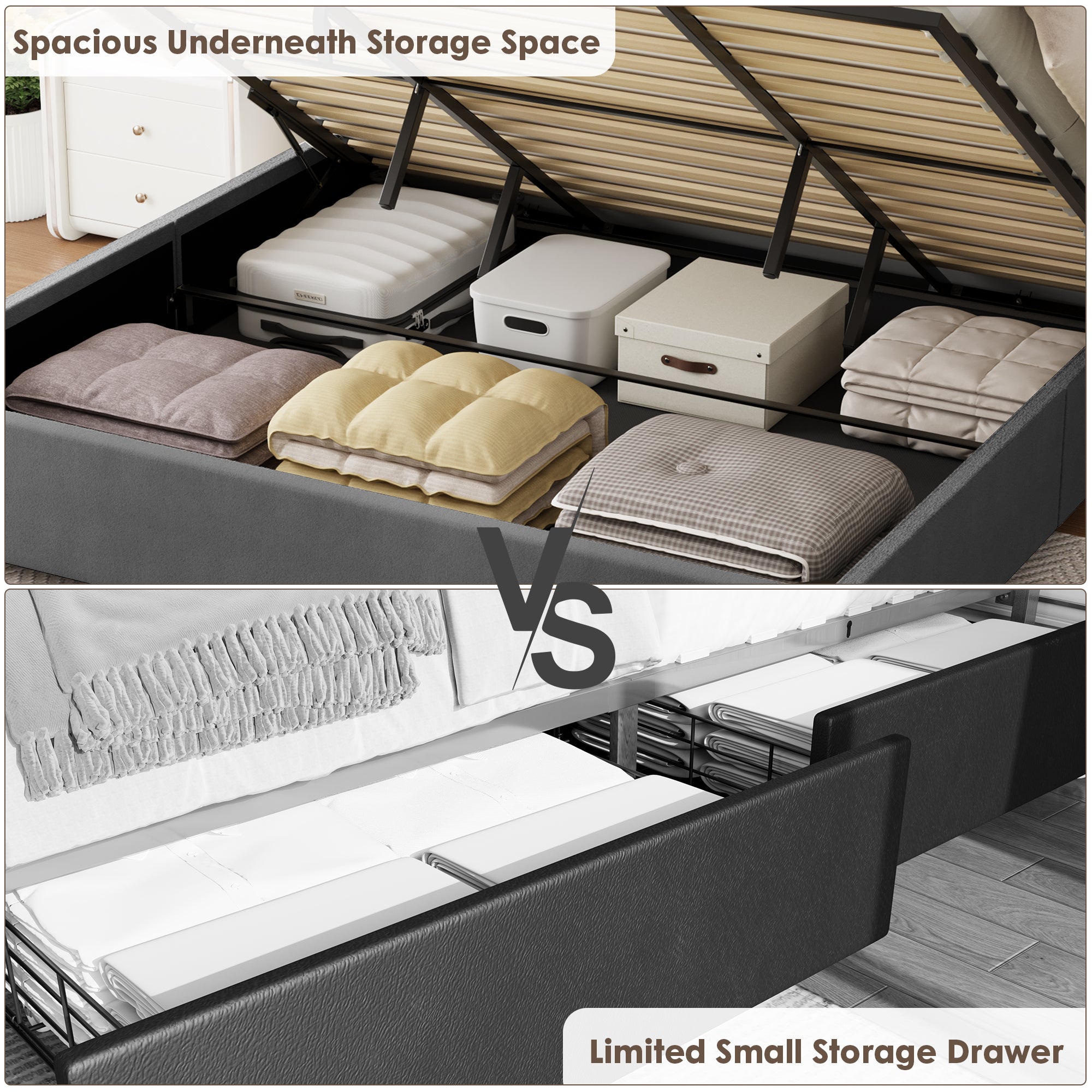 VELVET BEIGE QUEEN SIZE BED
