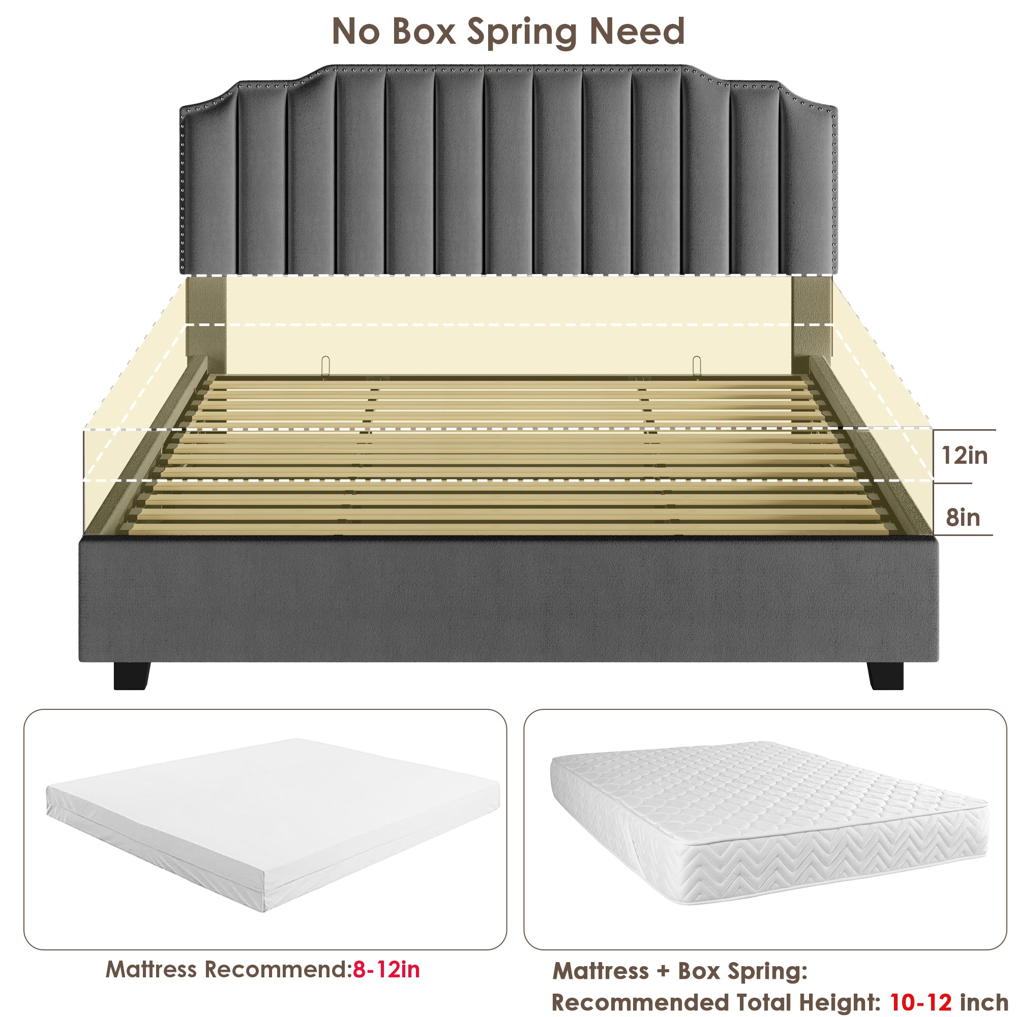 VELVET BEIGE QUEEN SIZE BED