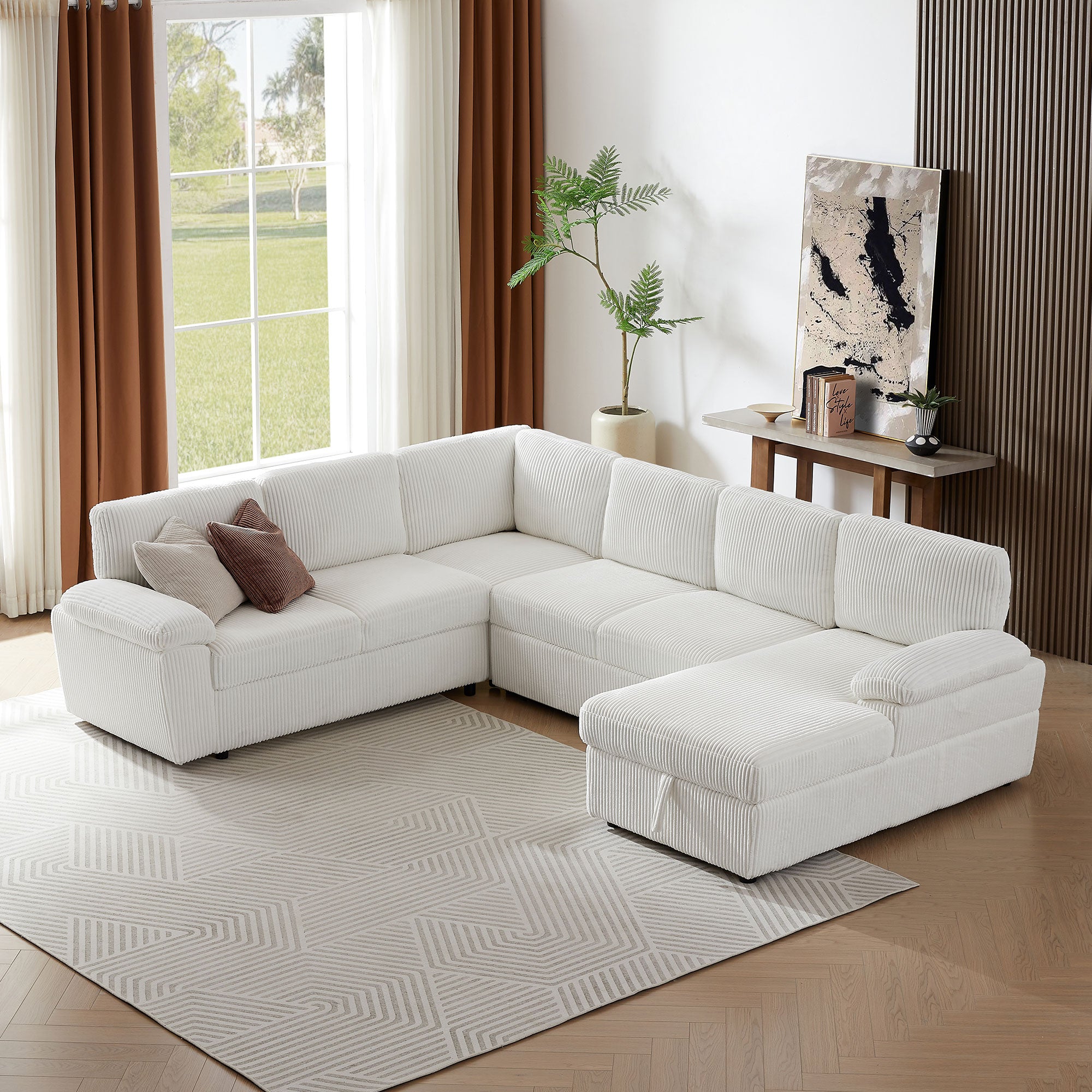 Oversized Modular Storage Sectional Sofa Couch for Living Room