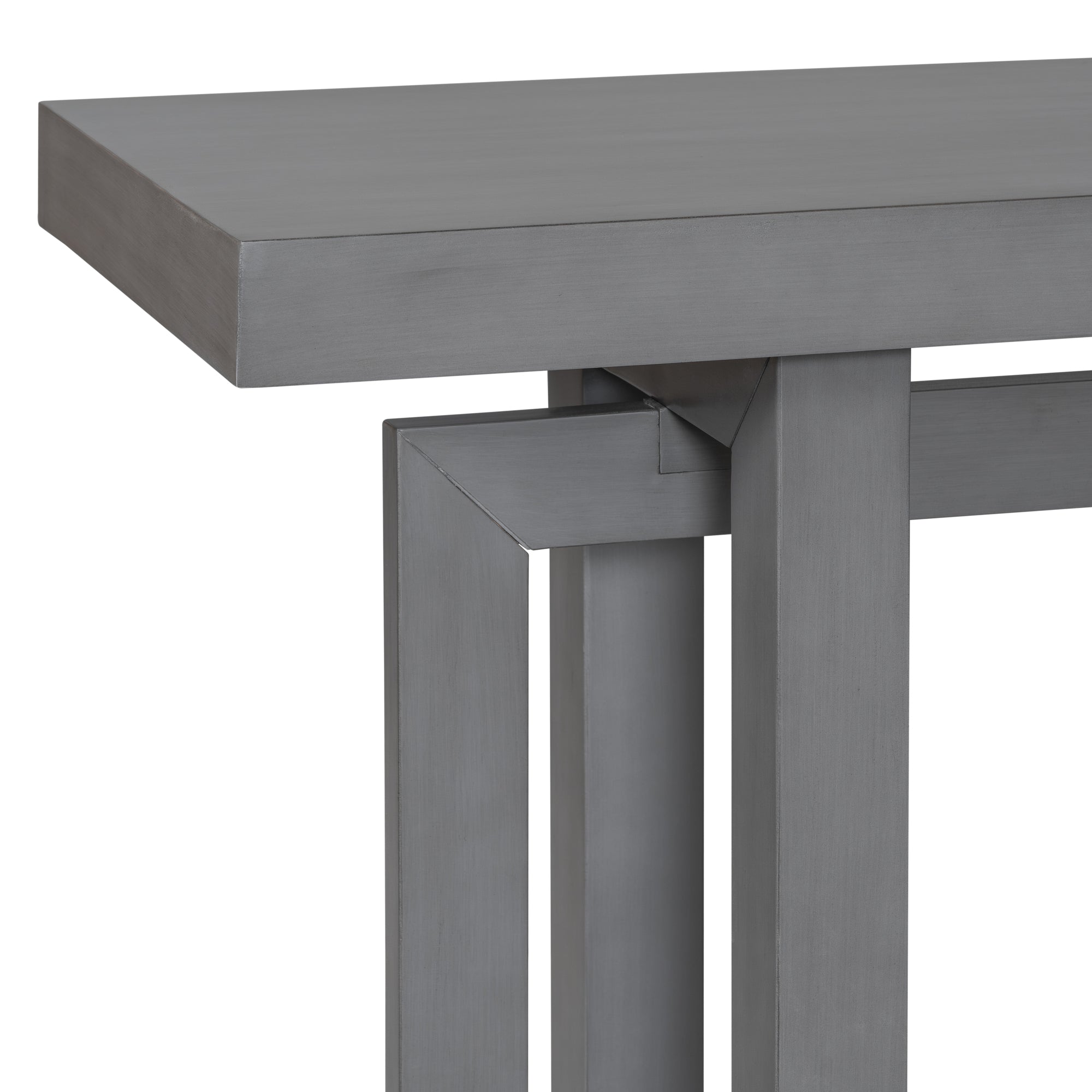 Contemporary Console Table with Wood Top