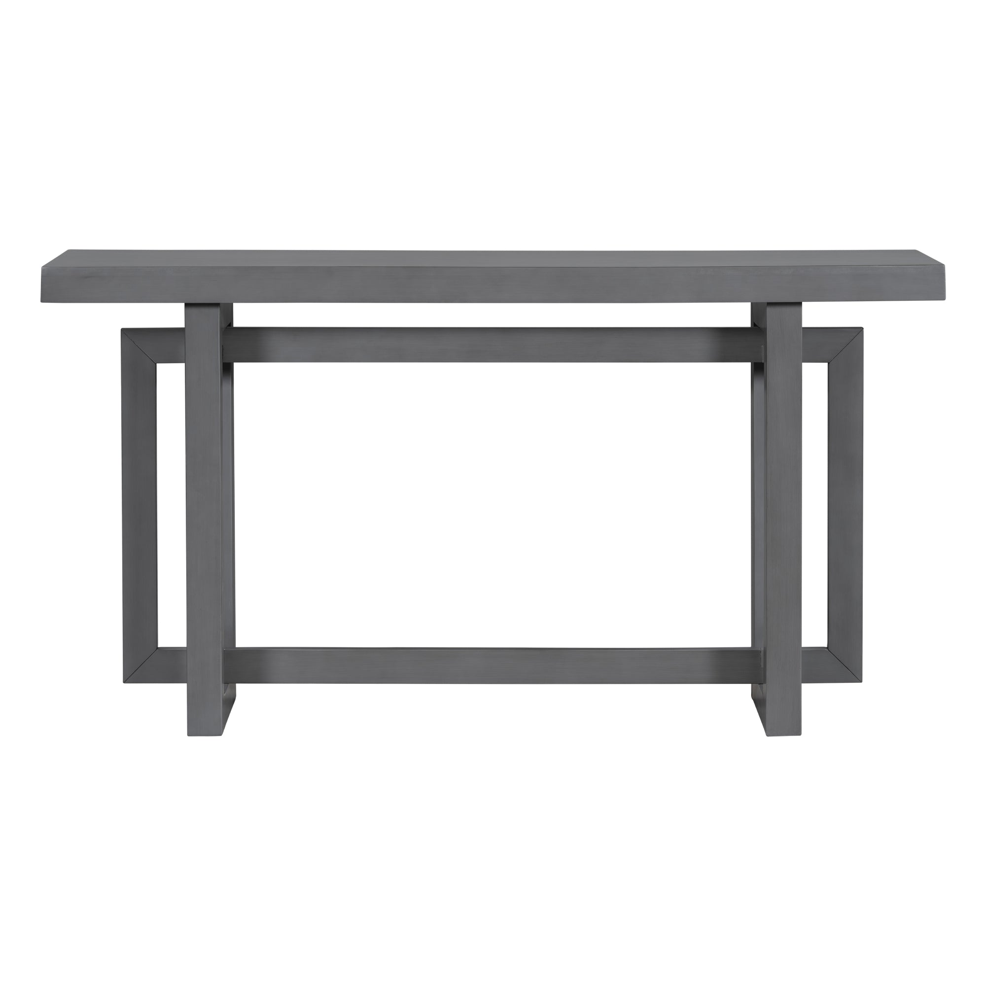 Contemporary Console Table with Wood Top