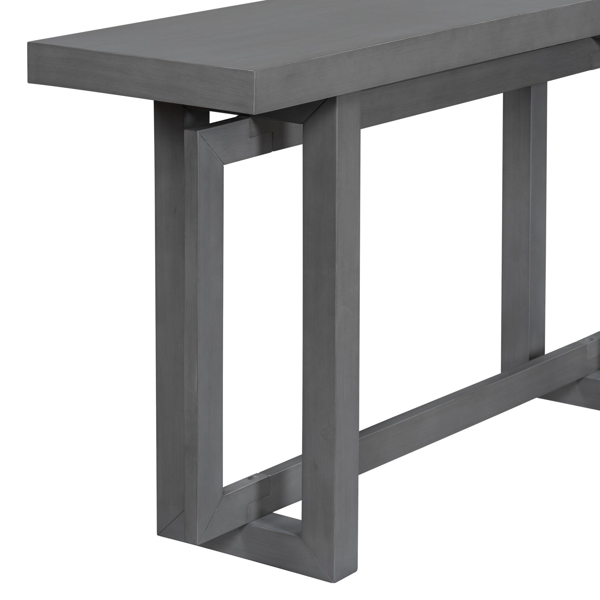 Contemporary Console Table with Wood Top