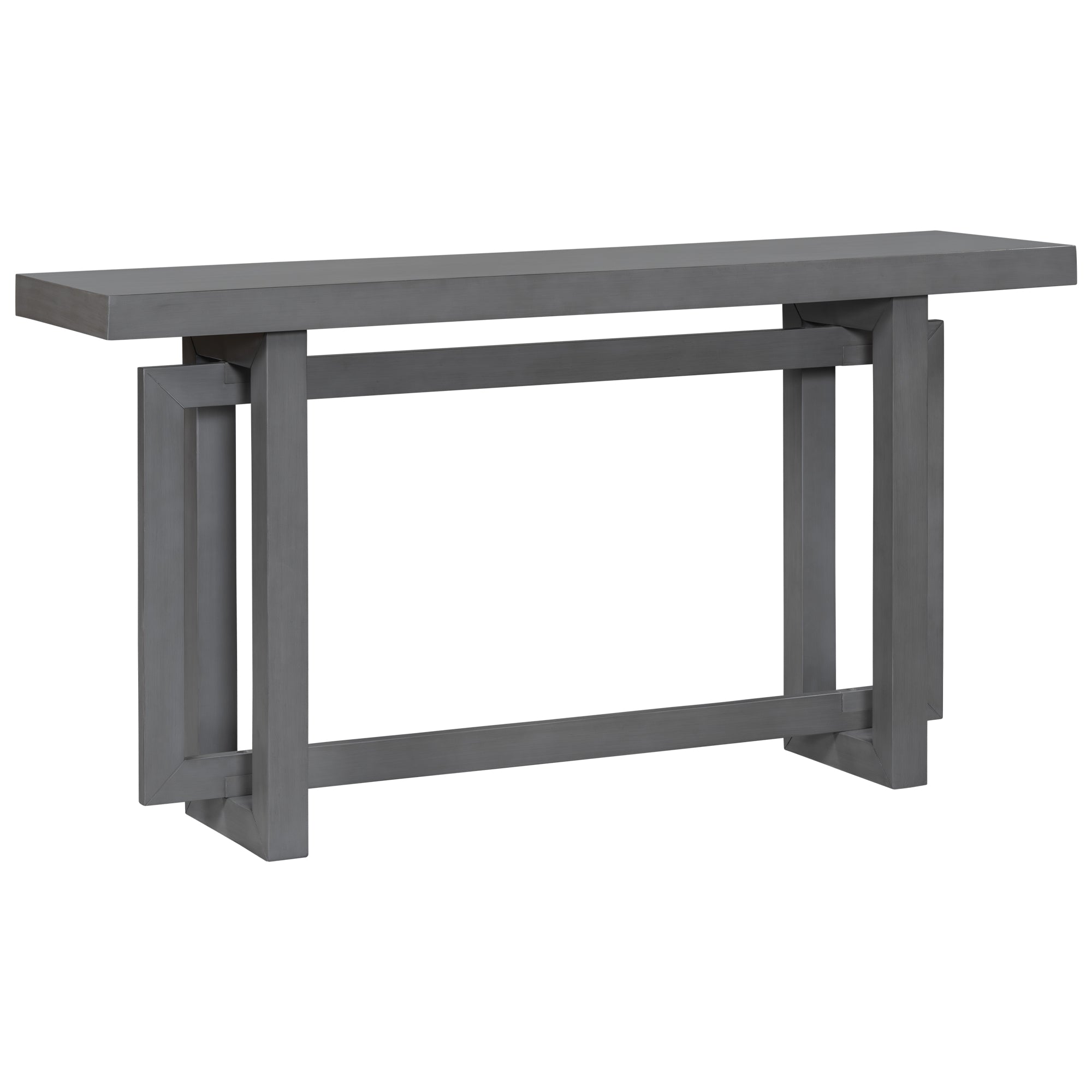Contemporary Console Table with Wood Top