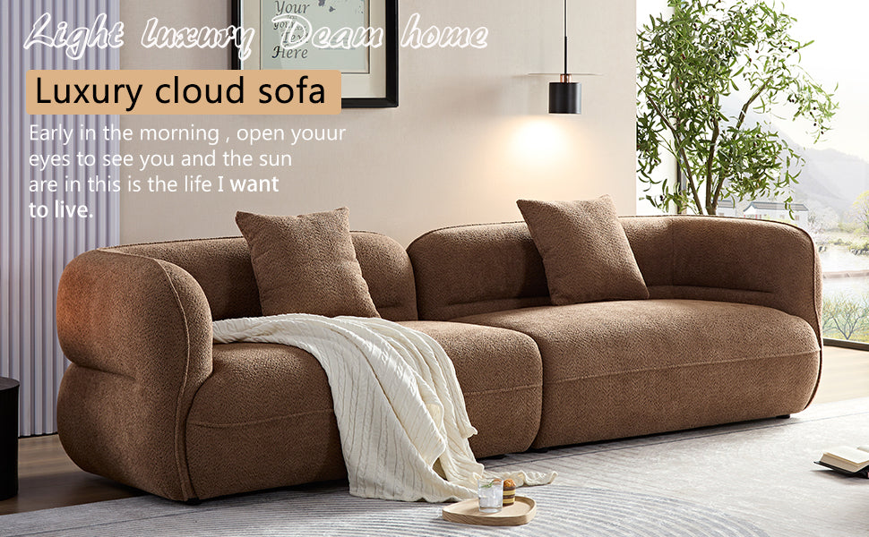 White Sectional Sofa: Durable Fabric, Solid Wood Frame - Ideal for Living Room