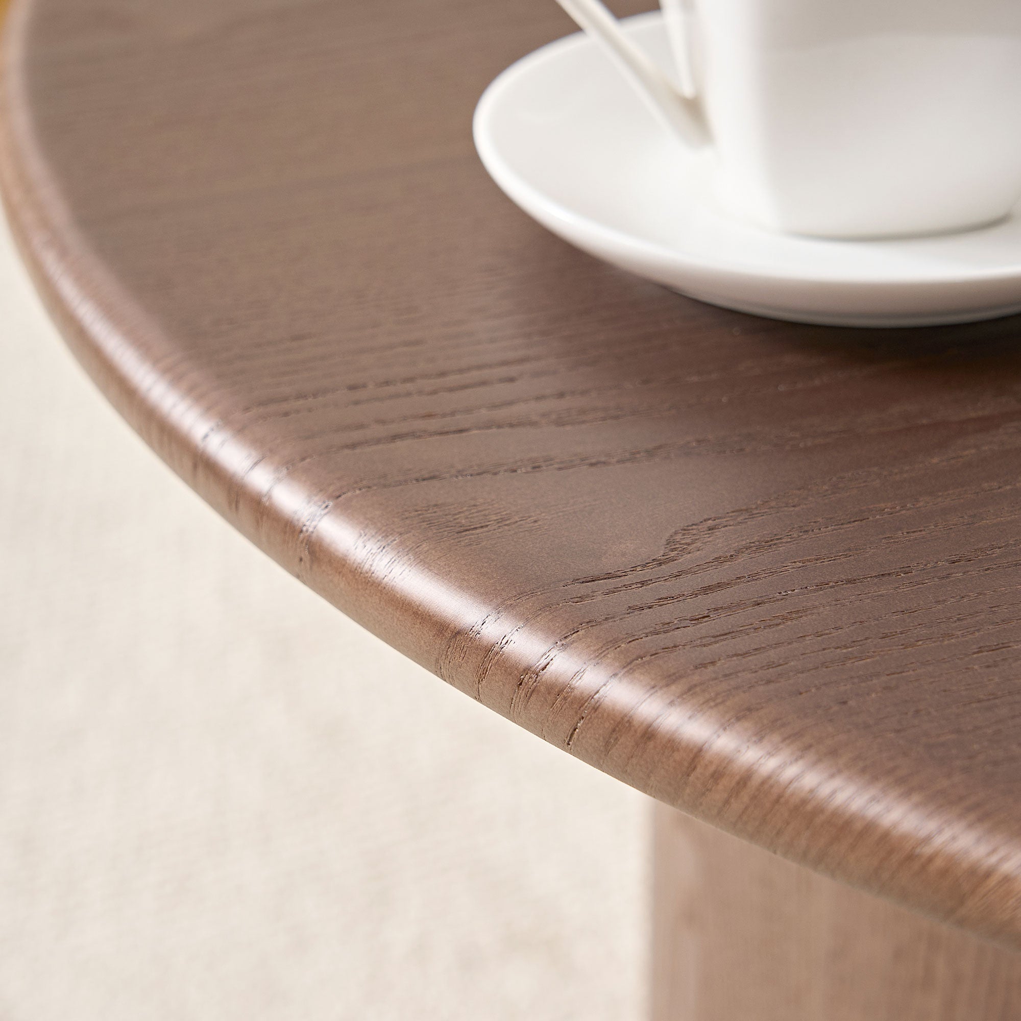 MDF Round Coffee Table Set of 2 | Nesting Tables – Walnut/Black, Mid-Century Modern, Space-Saving for Living Room
