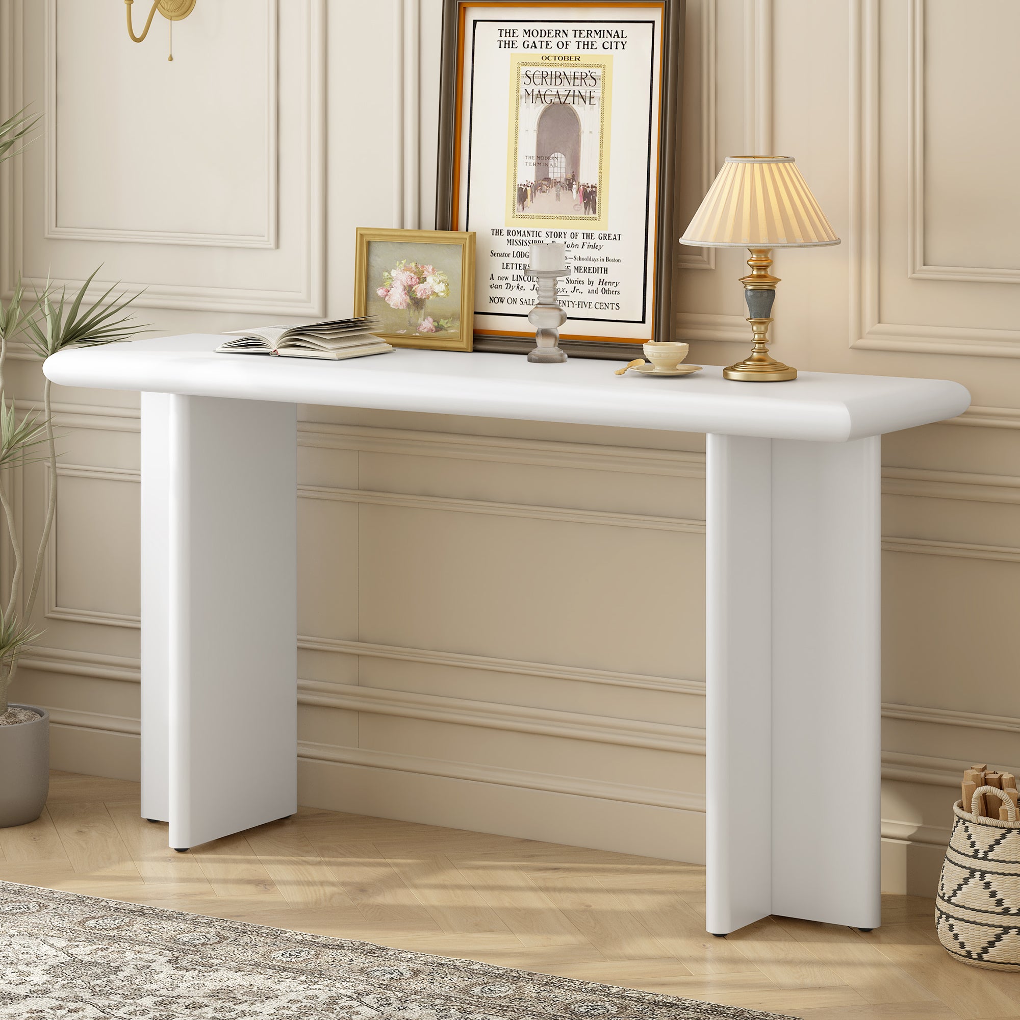 Modern Entryway Table with L-Shaped Legs