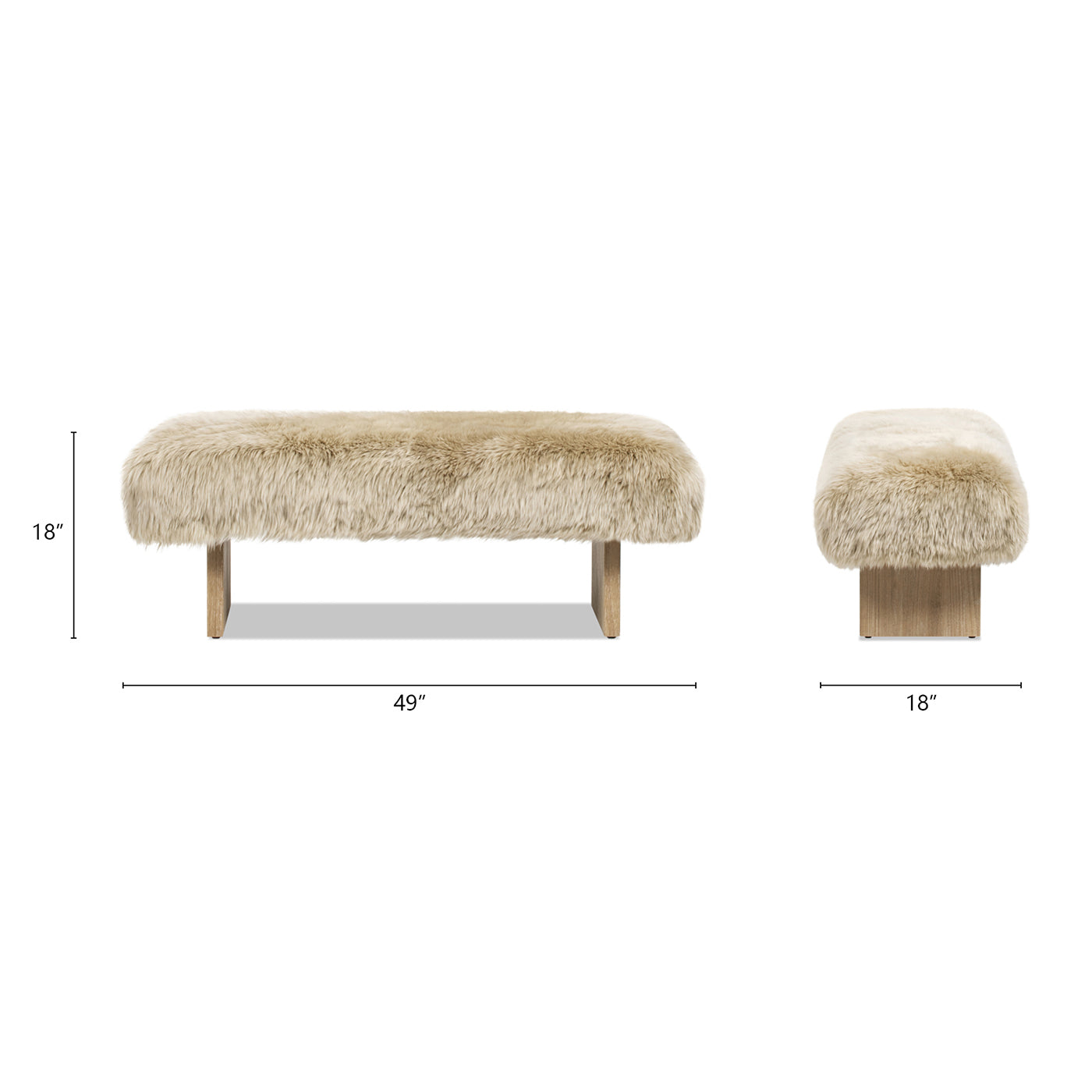 Genuine Sheepskin Fur Split Back Natural Blonde Collection – Dining Chair, Bar Stool, Accent Arm Chair, Loveseat &amp; Ottoman
