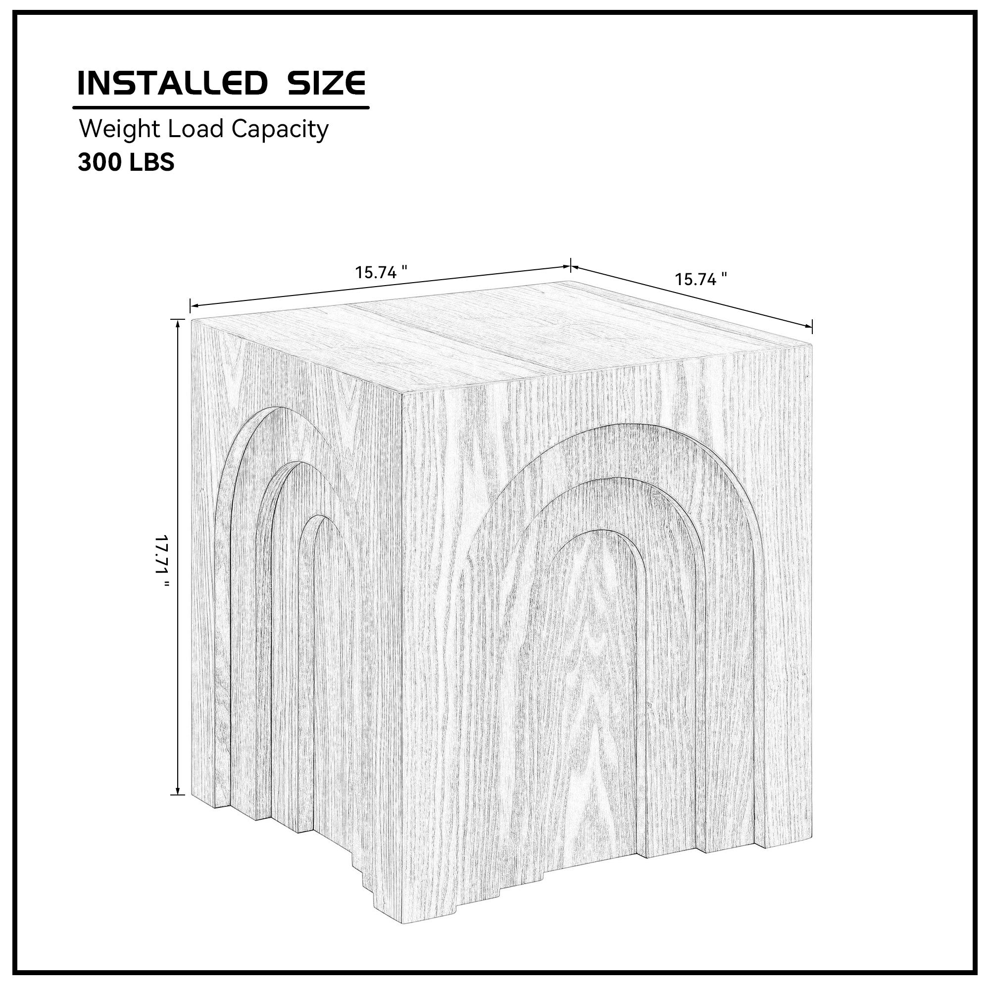 Square Side Table Small Coffee Table Accent Table Bedside Table for Living Room Bedroom