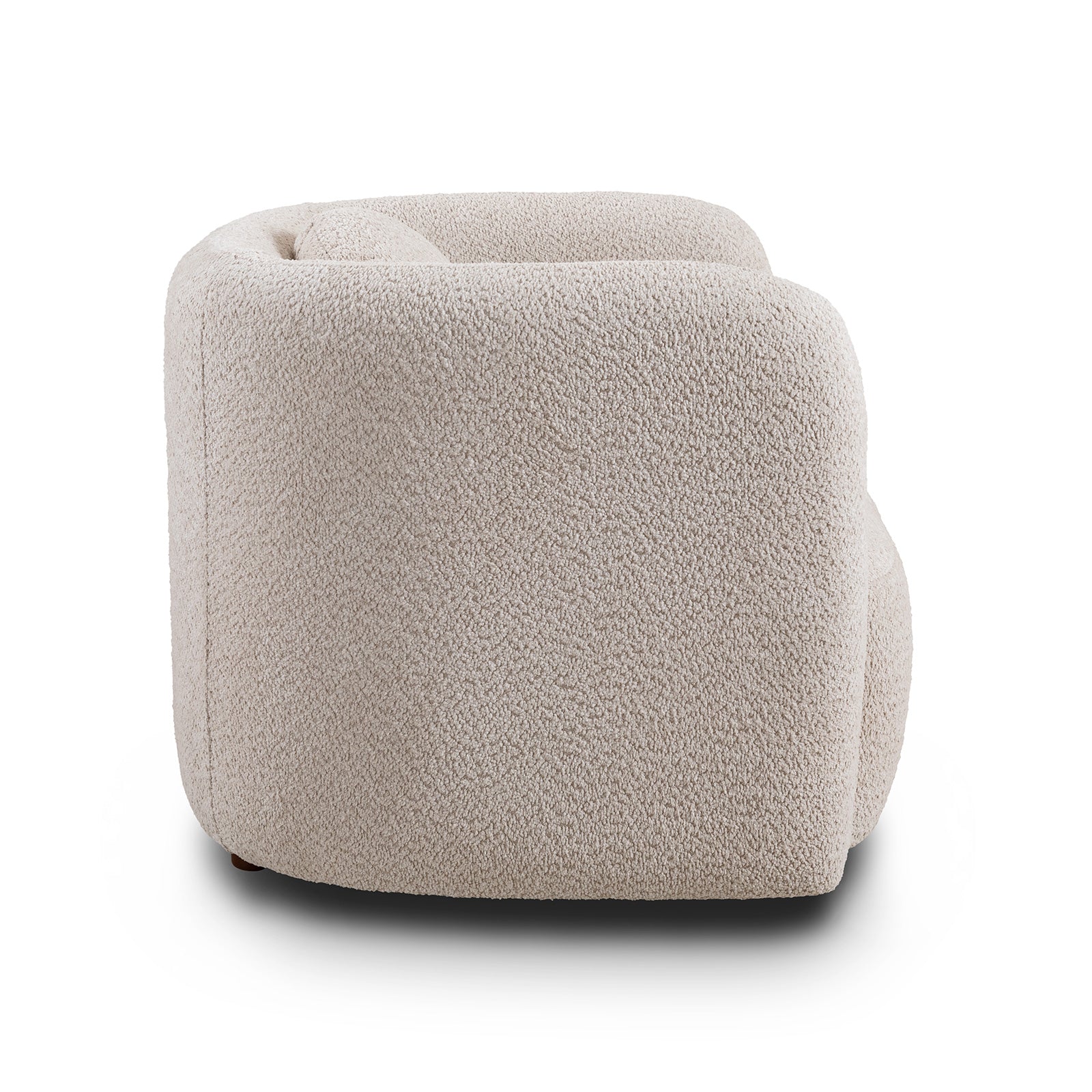 Living Room Armchair: Boucle Upholstered Single Cloud Couch in Japandi Style