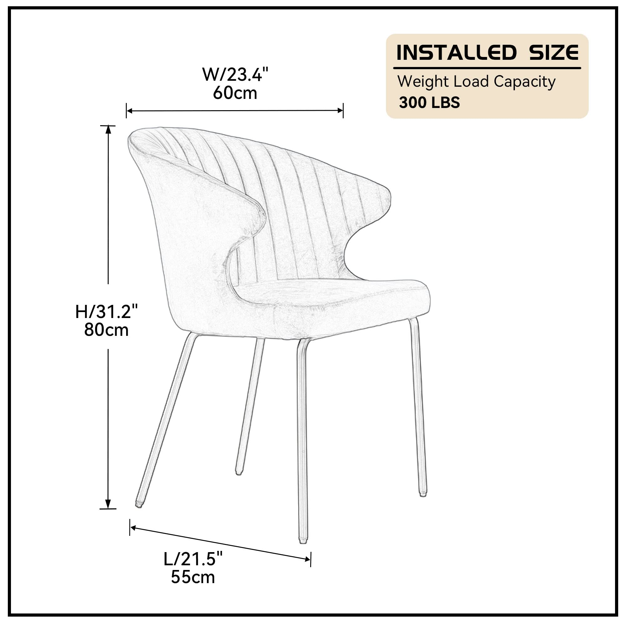 Velvet Dining Chairs Set of 2