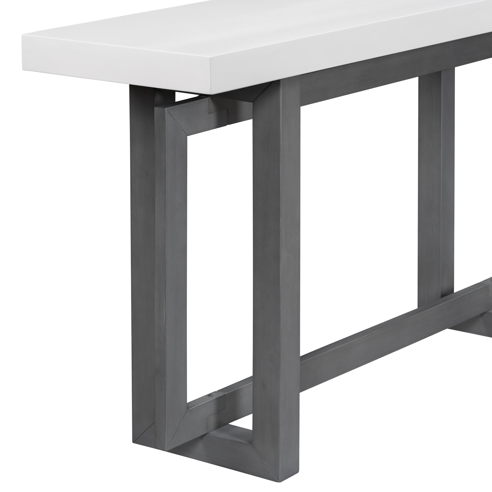 Contemporary Console Table with Wood Top