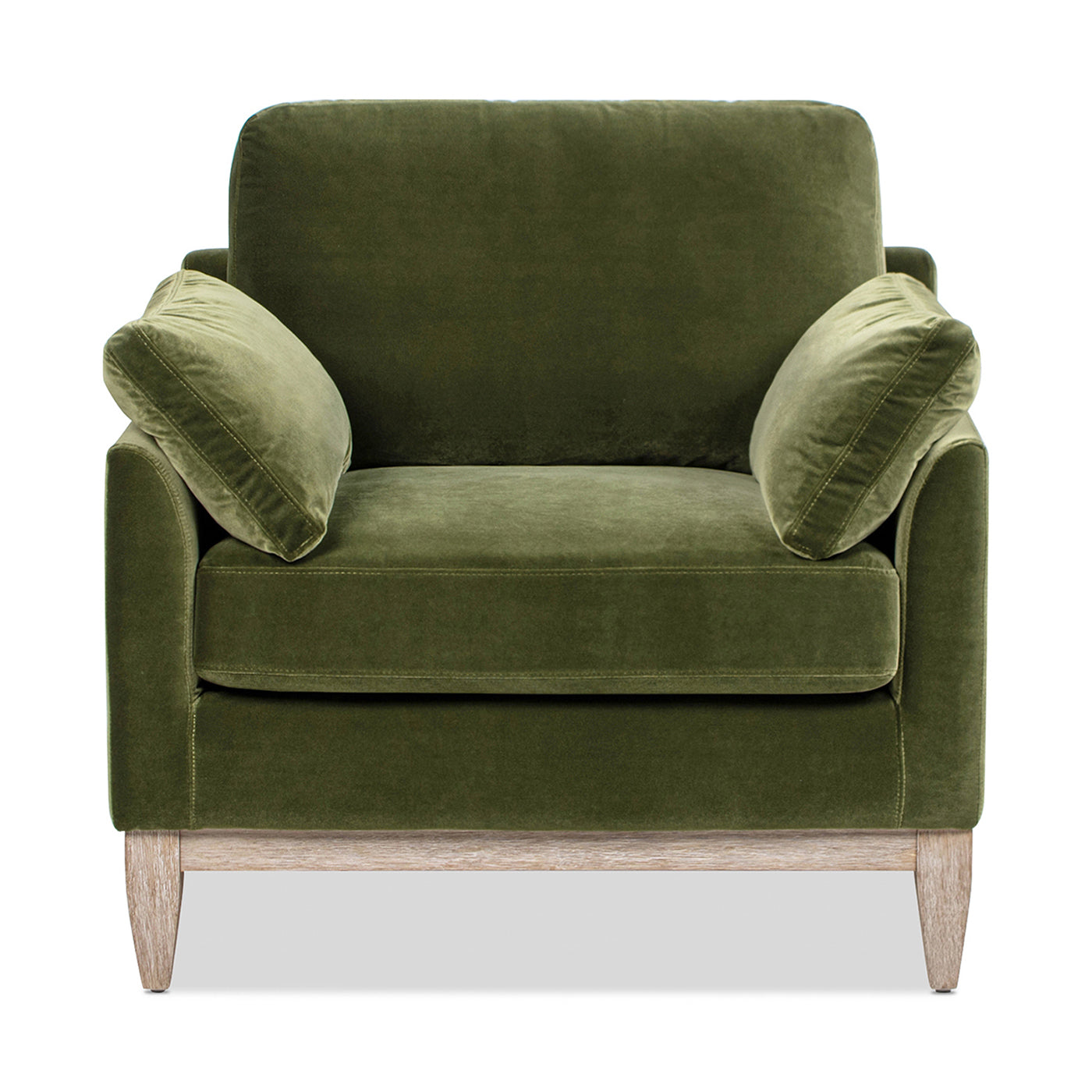 Olive Green Performance Velvet Sofa Chaise Lounge Chair and  Accent Arm Chair