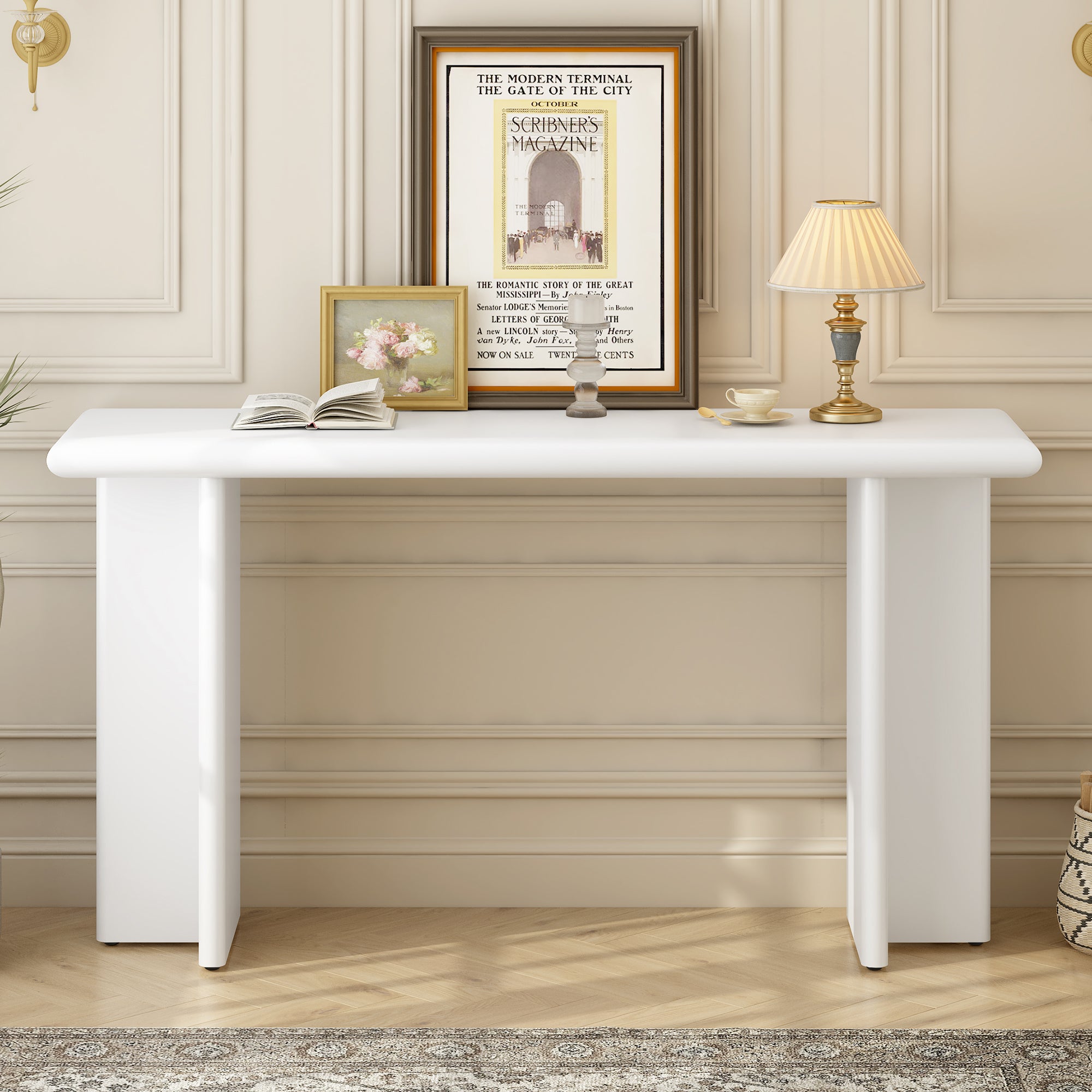 Modern Entryway Table with L-Shaped Legs
