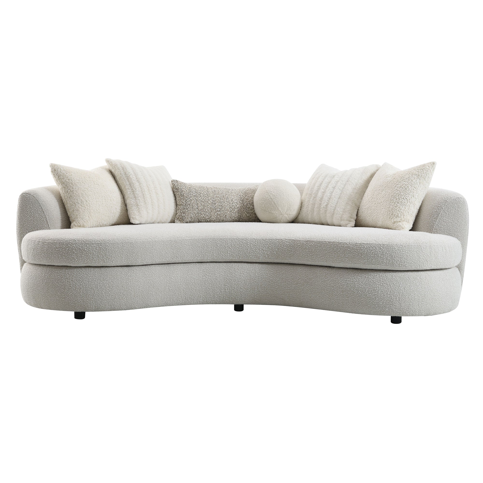 Plush beige couch in the shape of cashews