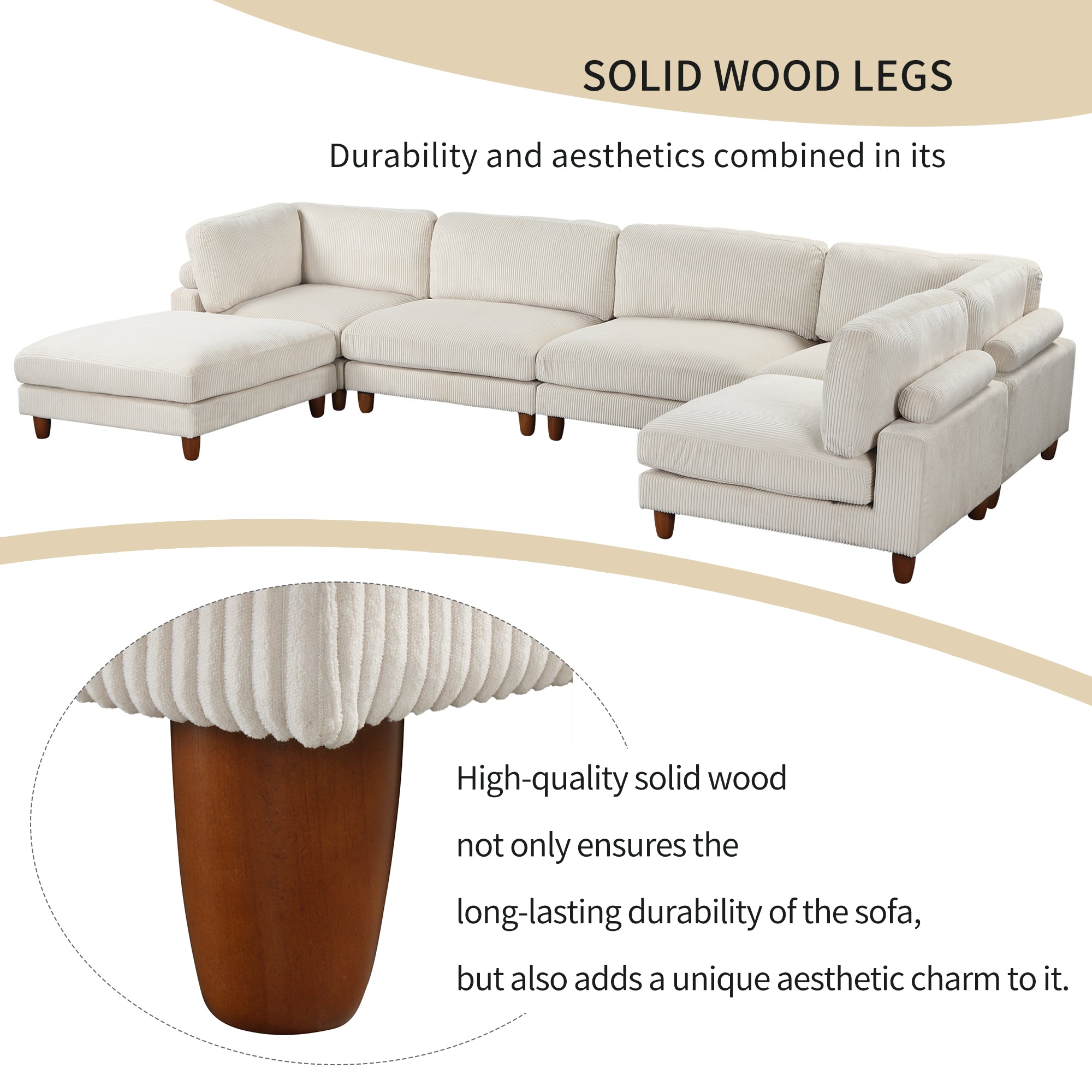 163''Modular Sectional Sofa,with Ottoman