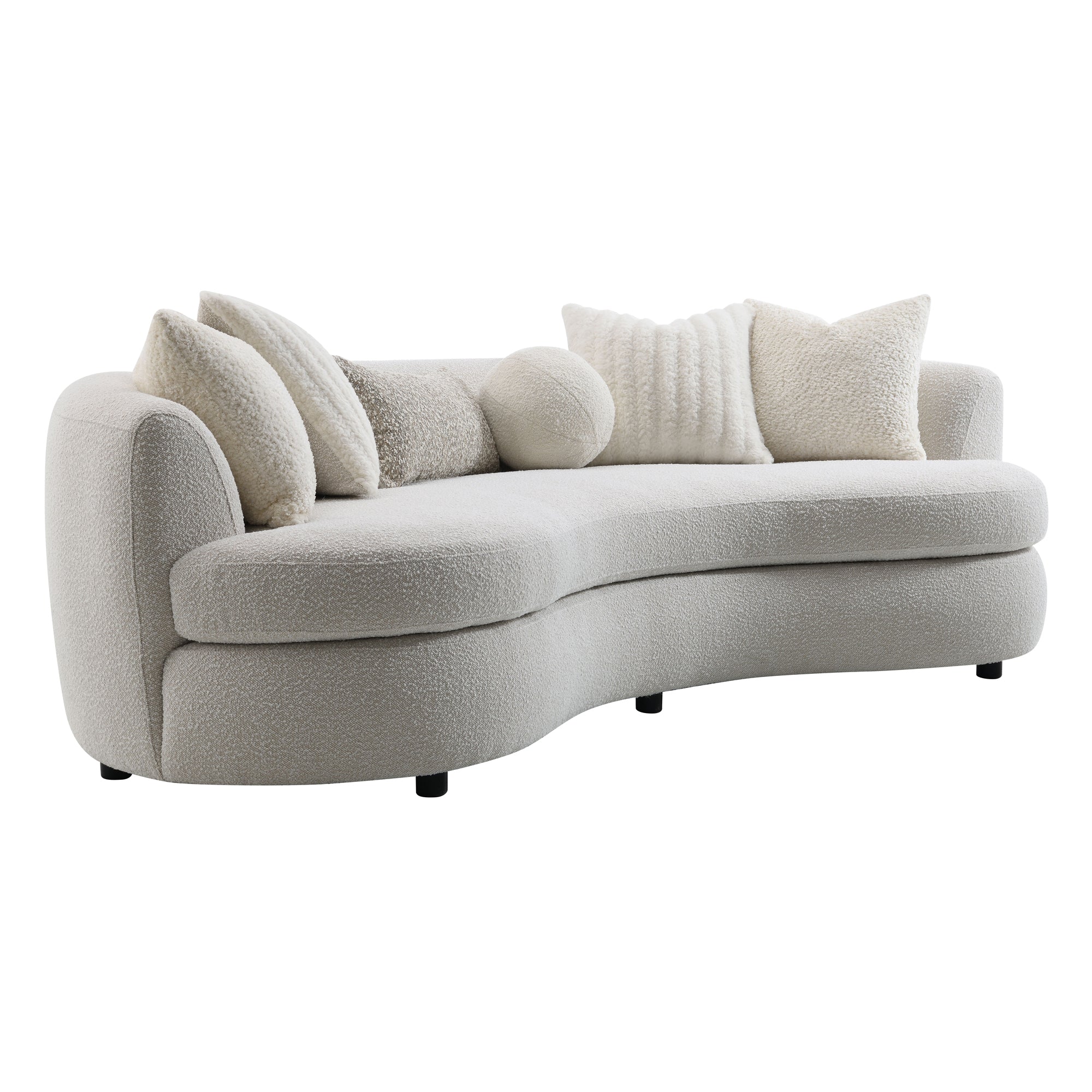 Plush beige couch in the shape of cashews