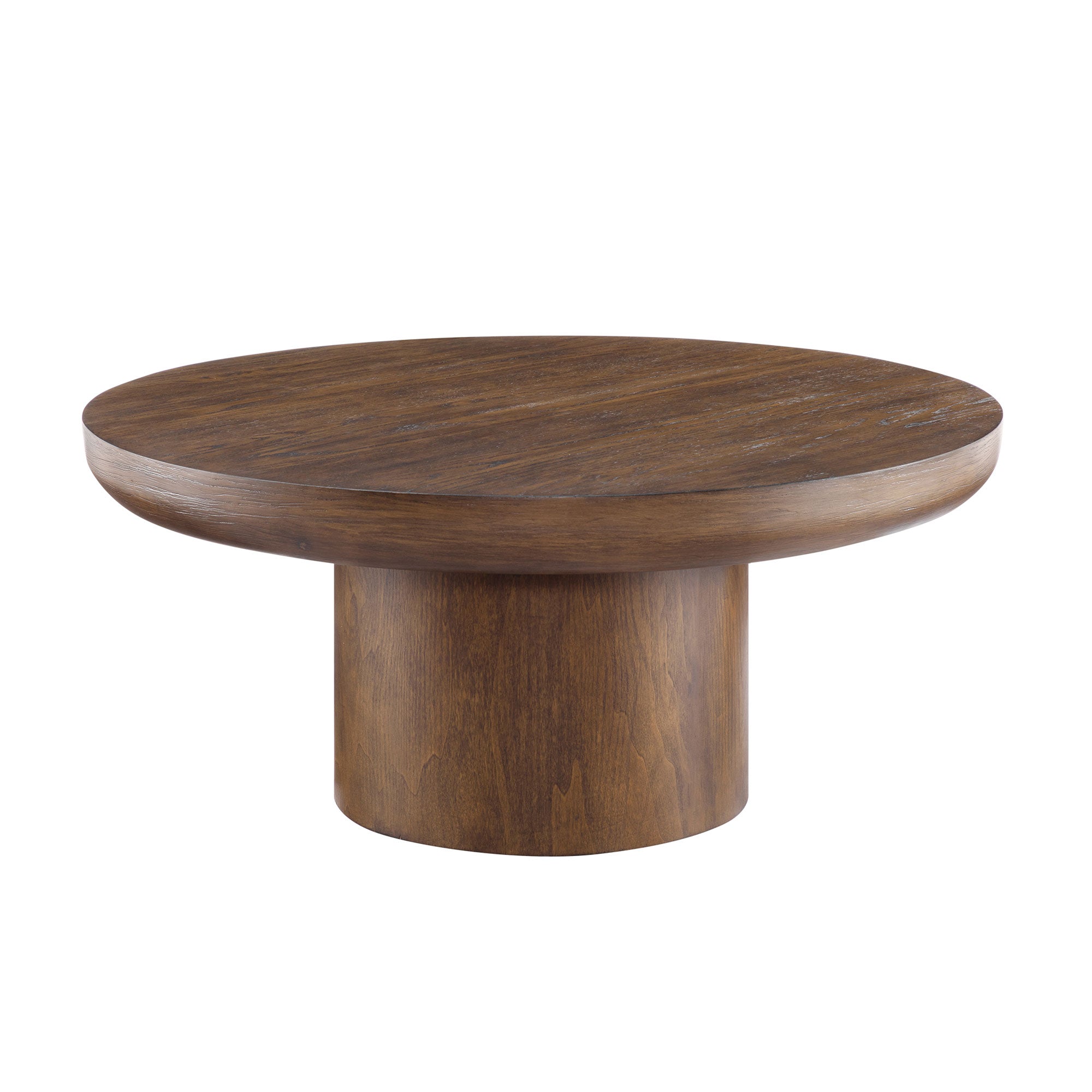 35.98 - inch Round Coffee Table: Cylindrical Leg, Wood Veneer for Living & Office