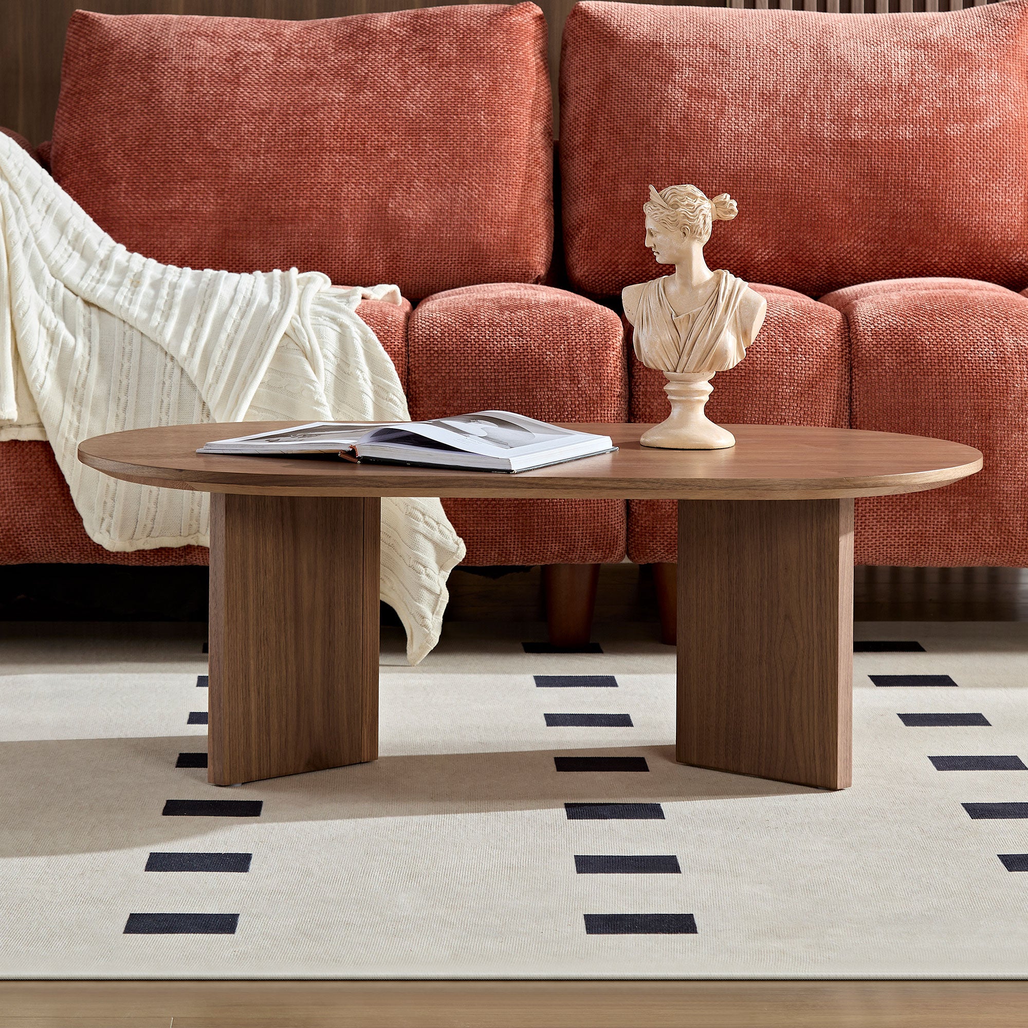 MDF Oval Coffee Table (39.37 Inches): Ideal for Contemporary Living Rooms