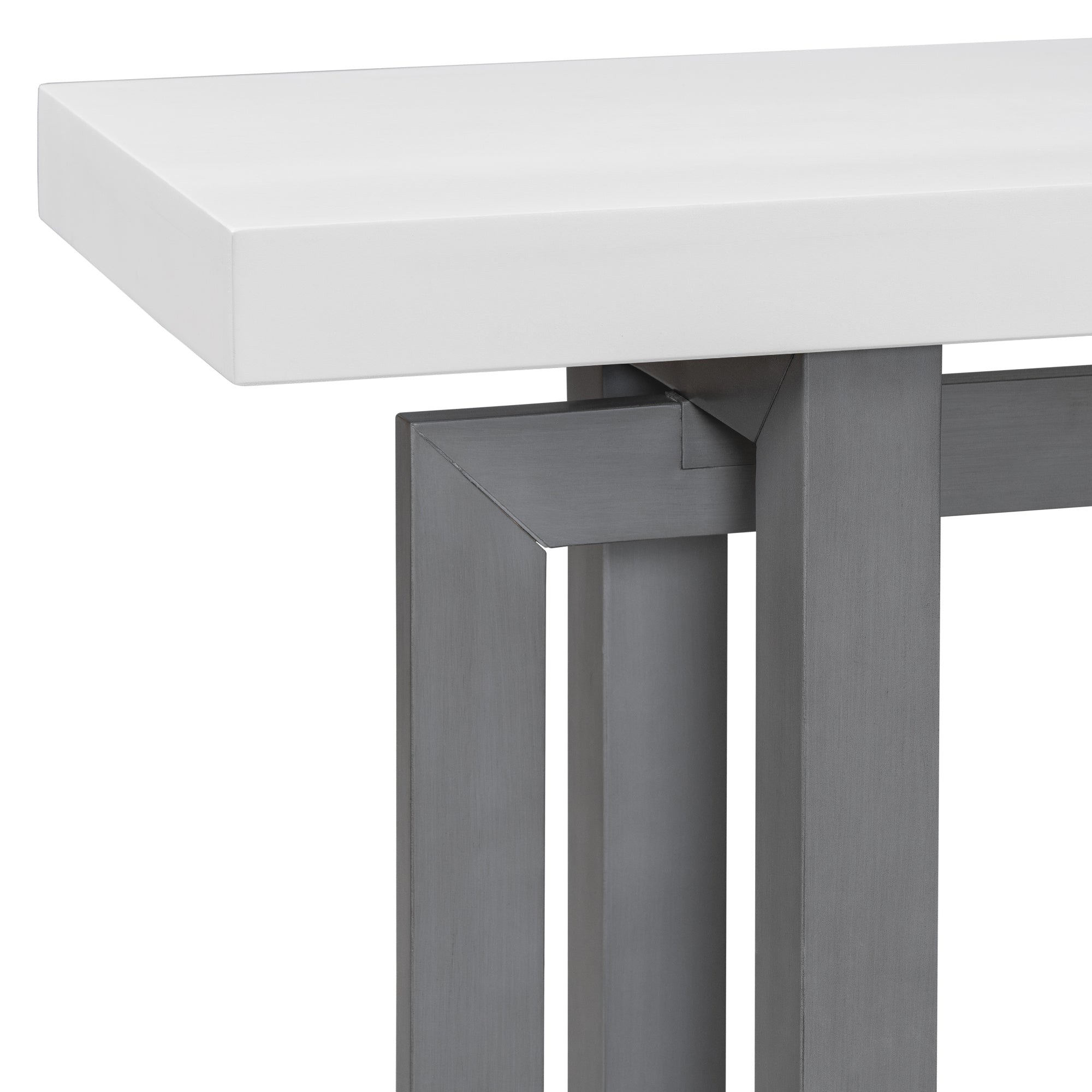 Contemporary Console Table with Wood Top