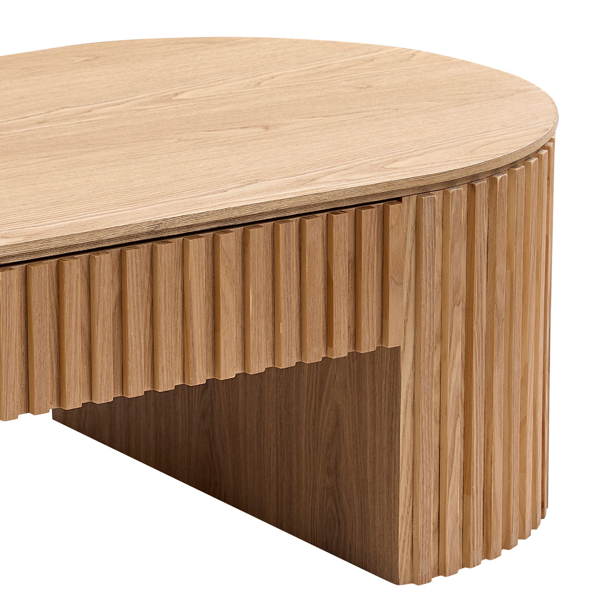 Oval Wood Coffee Table With Drawer Mid Century Modern Coffee Table Unique Coffee Table for Living Room Furniture, Tea Table