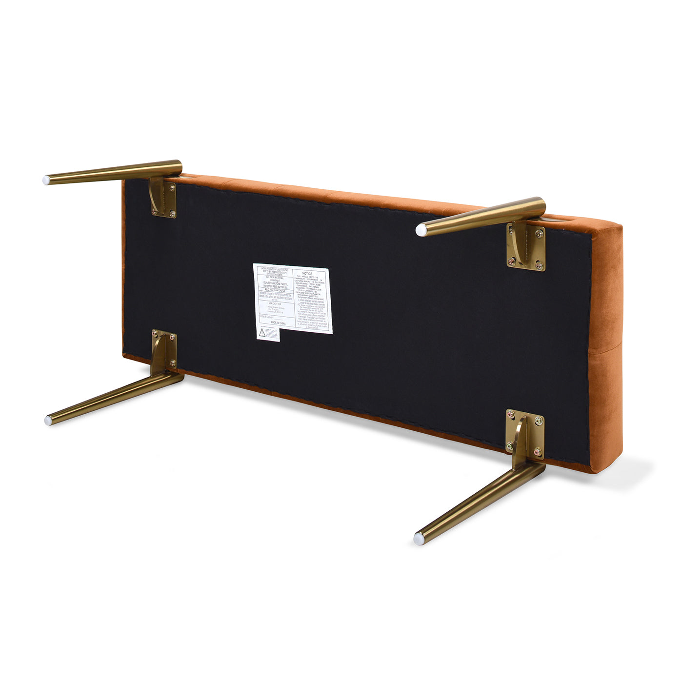 Upholstered Gold Accent Bench