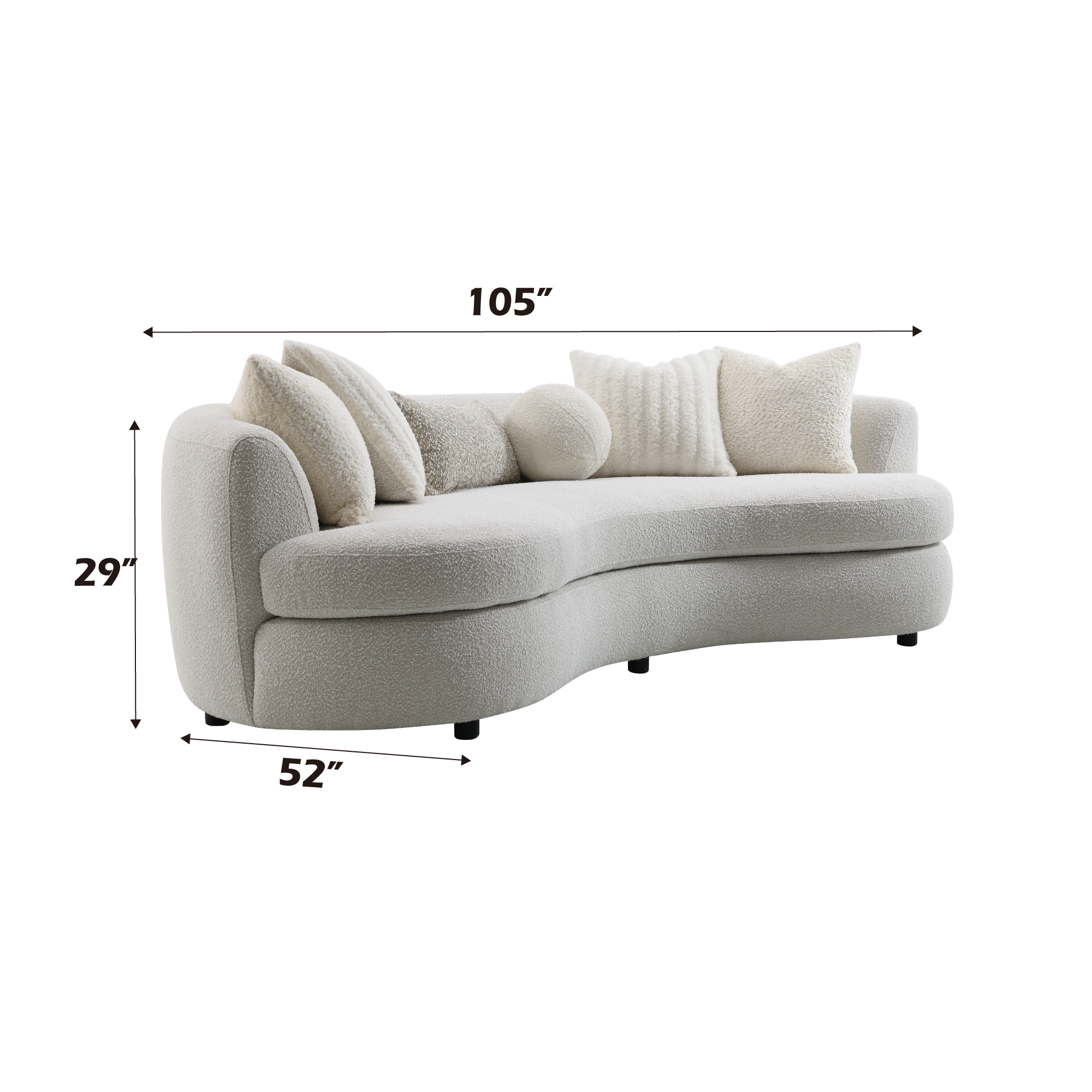 Plush beige couch in the shape of cashews