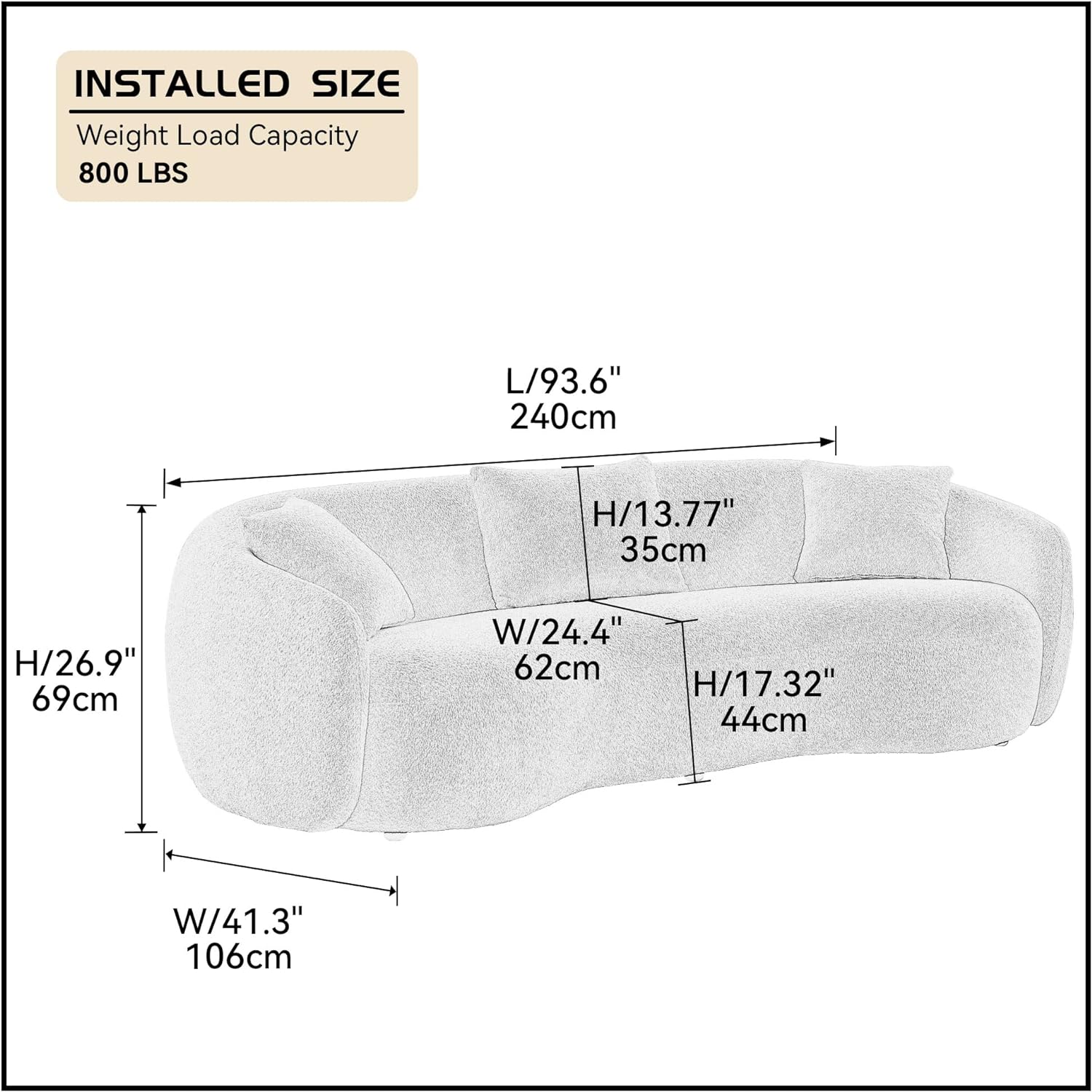 Curved Sofa (Beige)