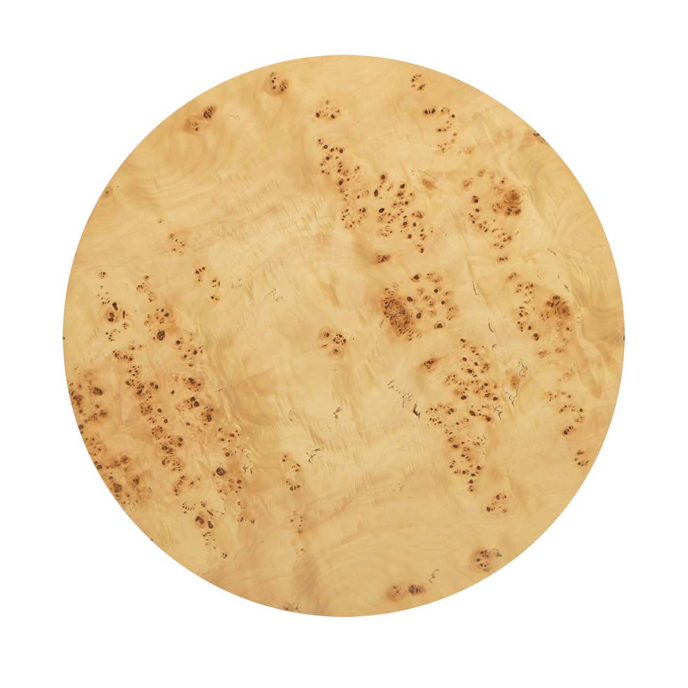 Round Pillar Leg Coffee Table | Burl Wood Veneer, 35.5" Round Top – Three Sturdy Legs, Natural Wood Character