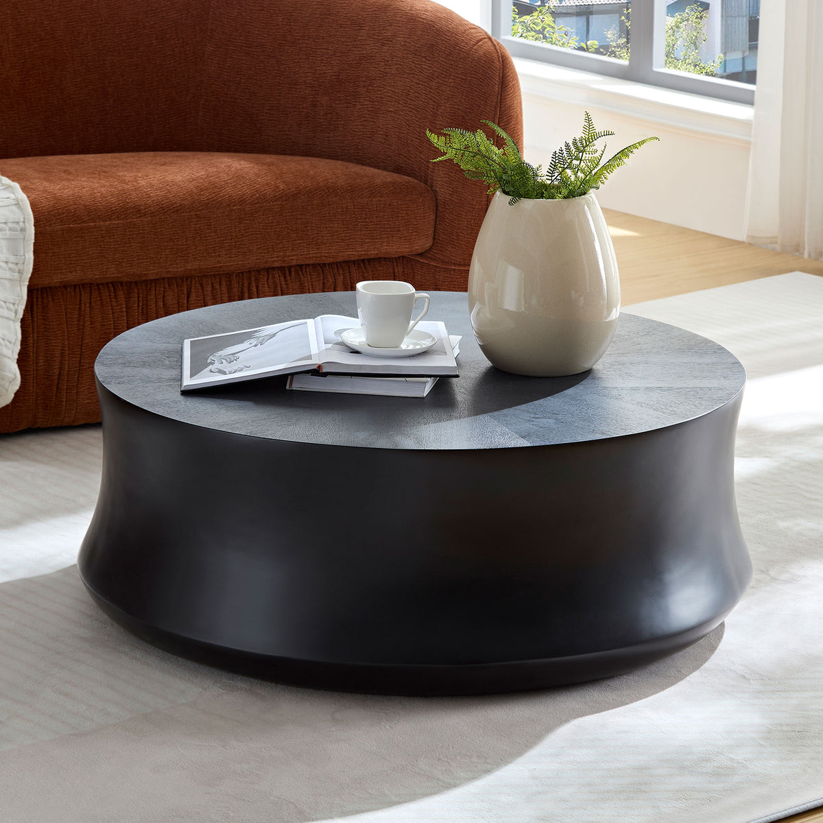 35.43 Inch Modern Round Coffee Table