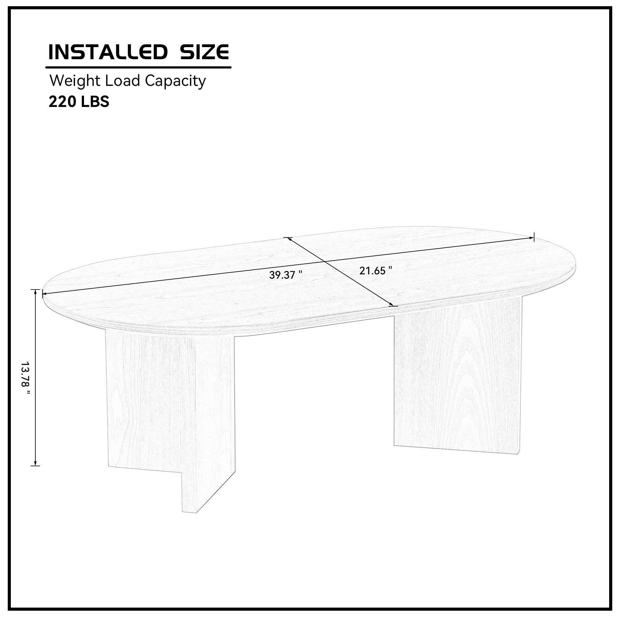 MDF Oval Coffee Table (39.37 Inches): Ideal for Contemporary Living Rooms