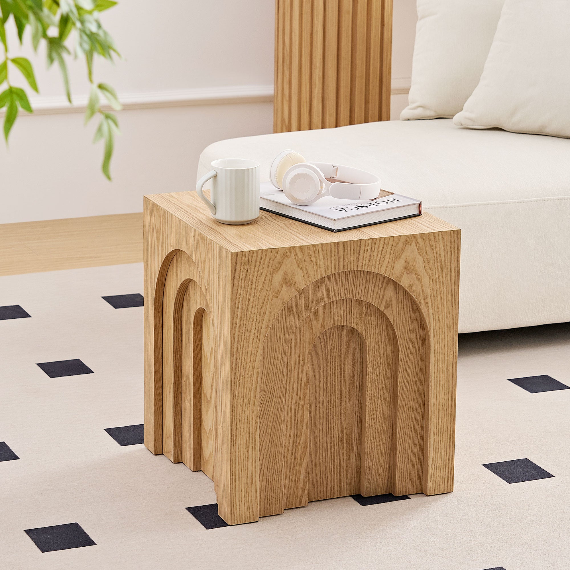 Square Side Table Small Coffee Table Accent Table Bedside Table for Living Room Bedroom