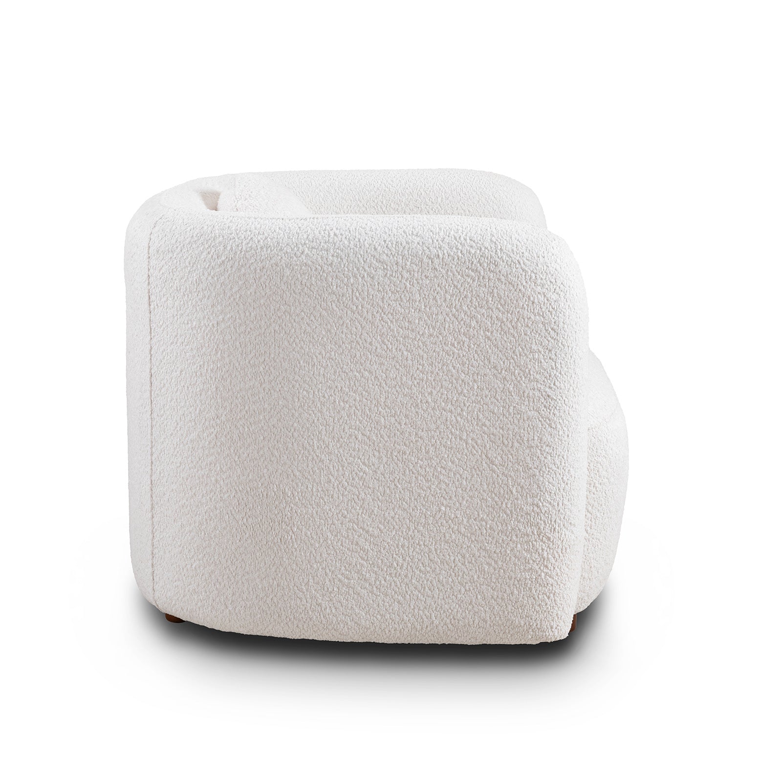 Living Room Armchair: Boucle Upholstered Single Cloud Couch in Japandi Style