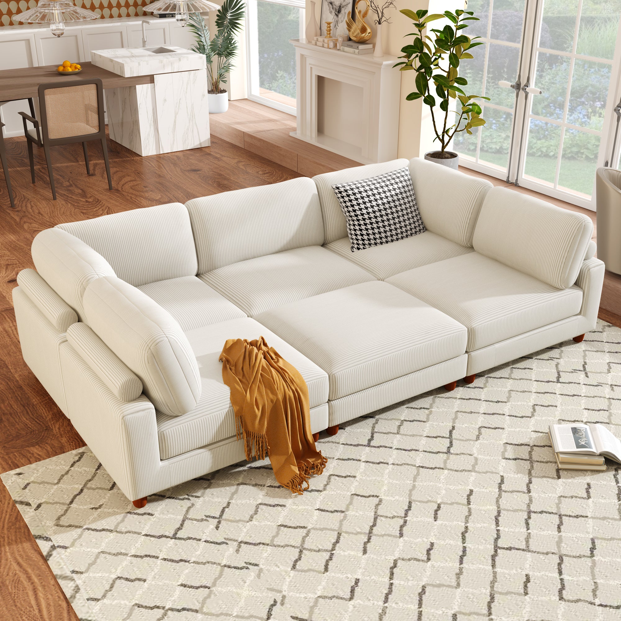 163''Modular Sectional Sofa,with Ottoman