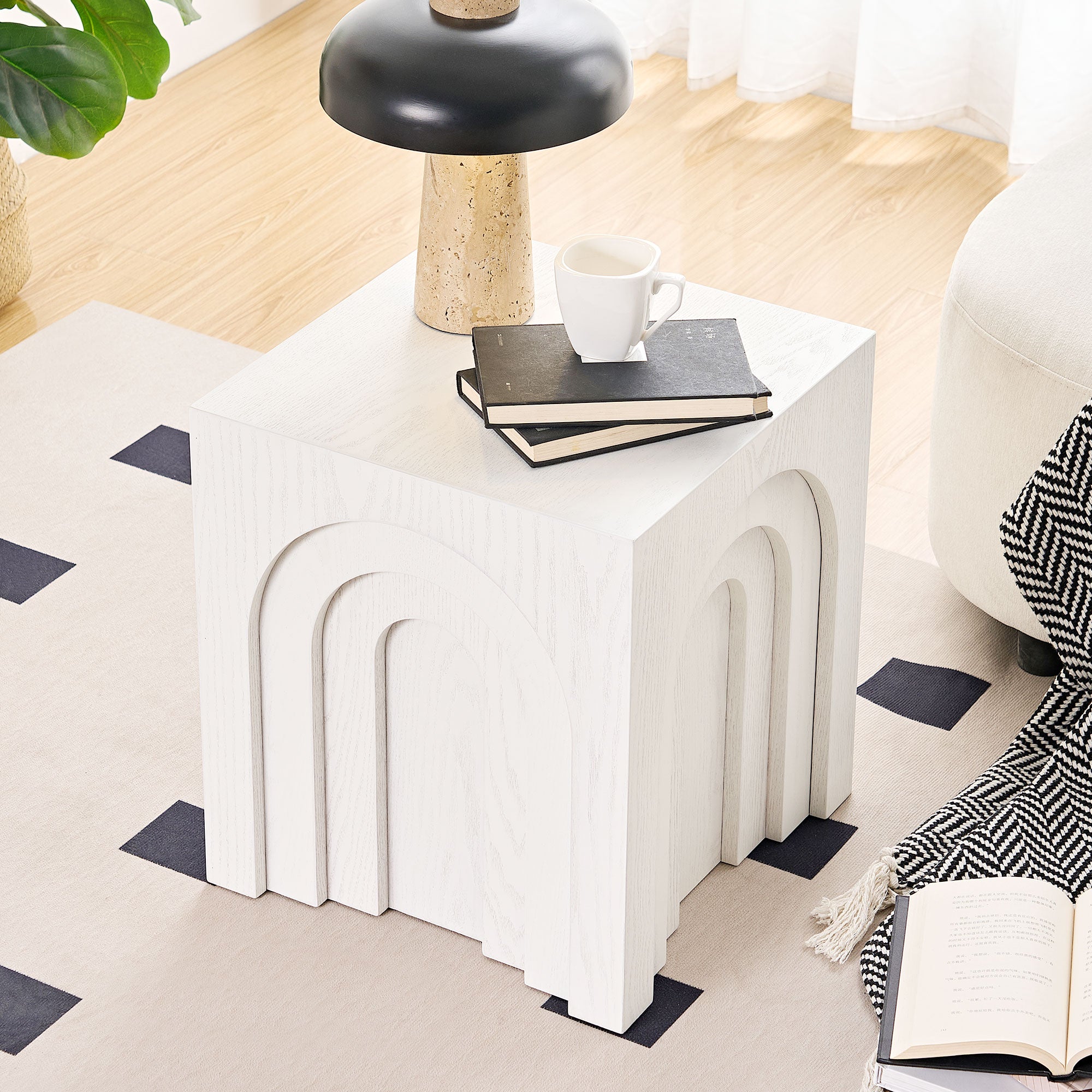 Square Side Table Small Coffee Table Accent Table Bedside Table for Living Room Bedroom