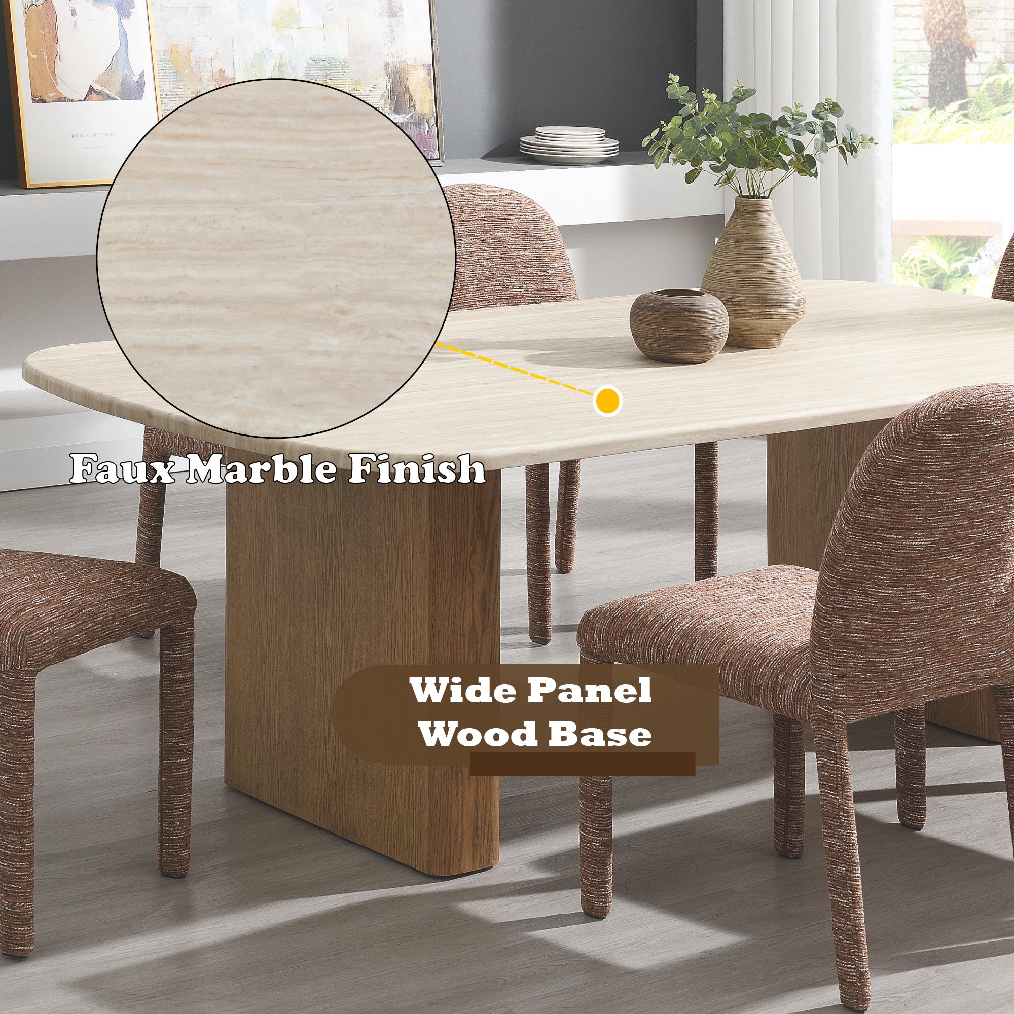 Brown & Natural Dining Table