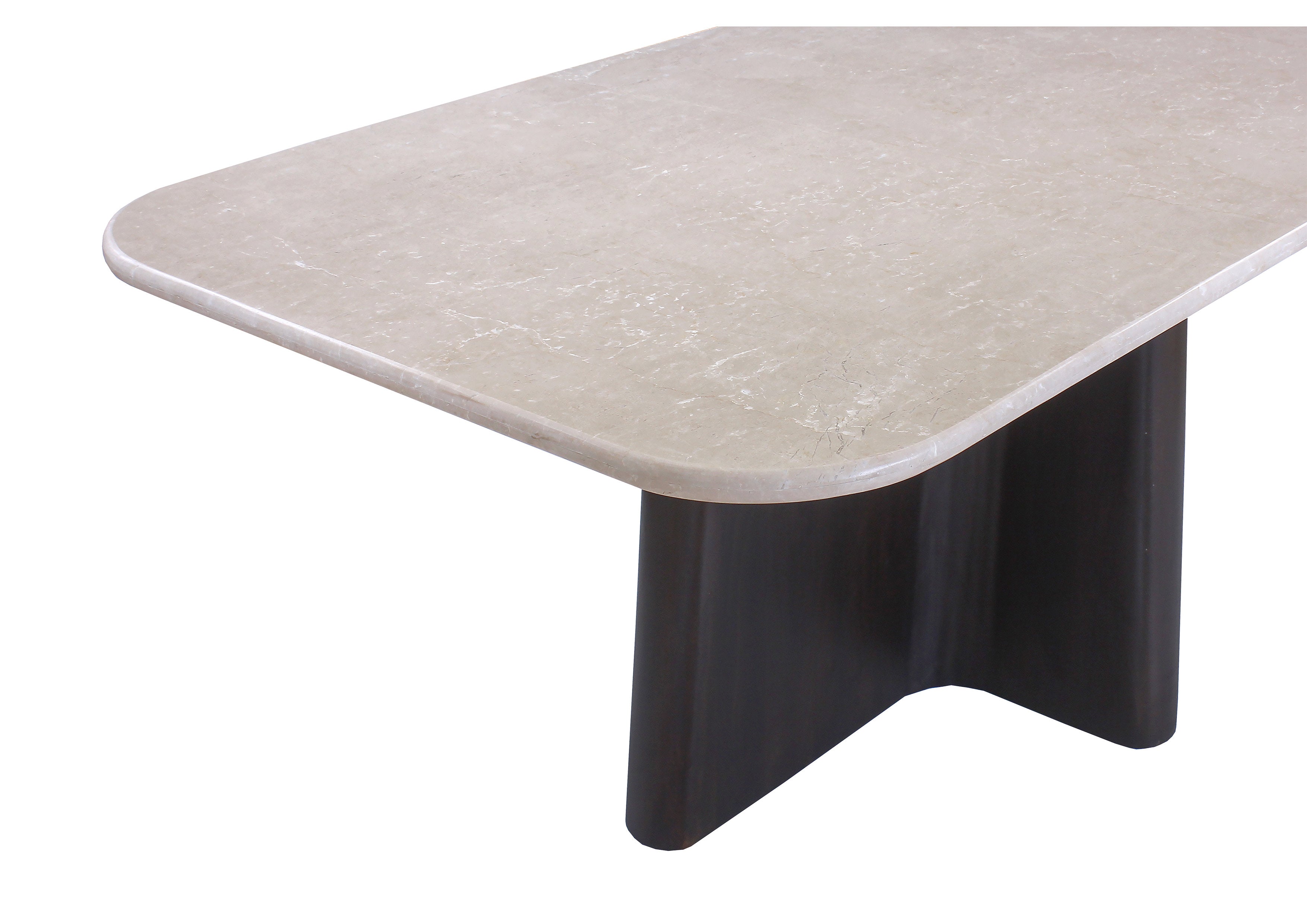 Marble Top & Espresso Dining Table – 79" Solid Mango Wood Base