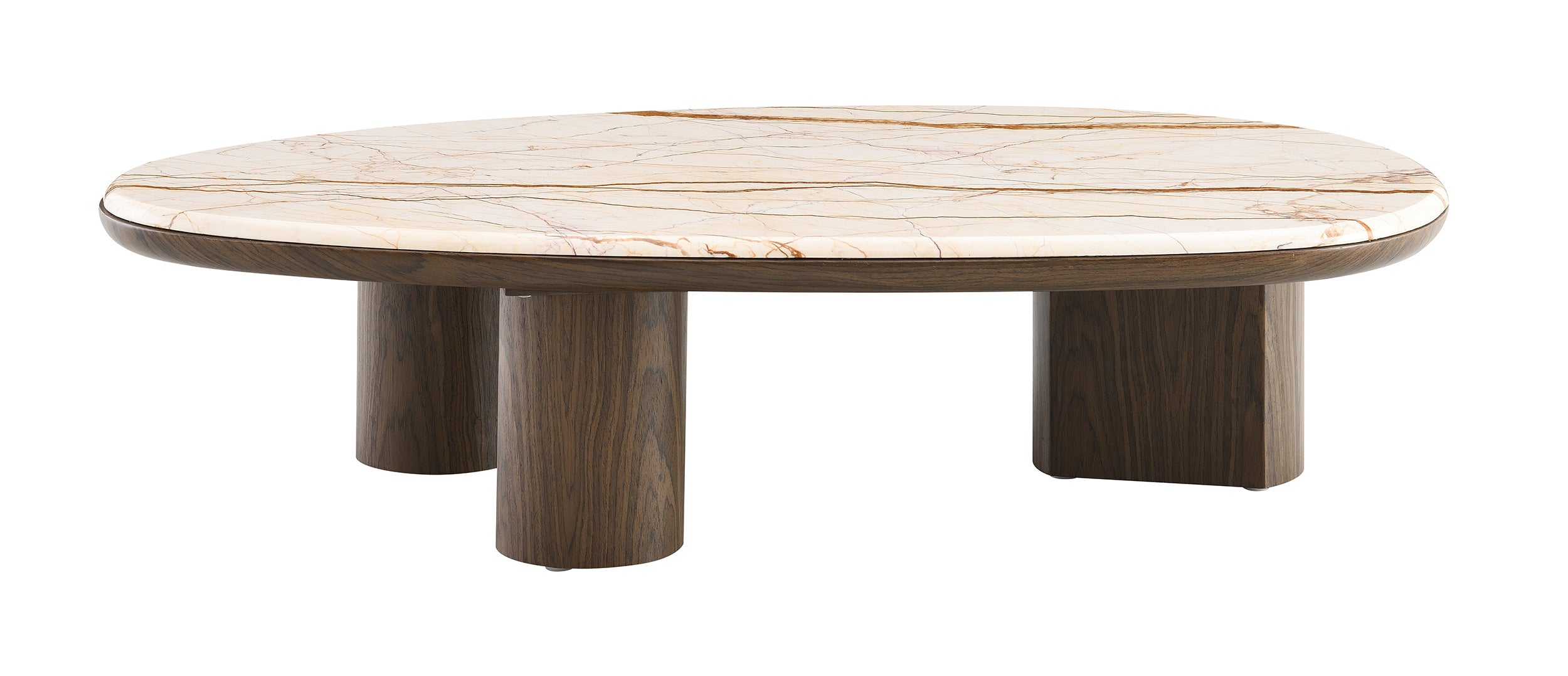 Haidar Natural Marble & Brown Coffee Table/End Table