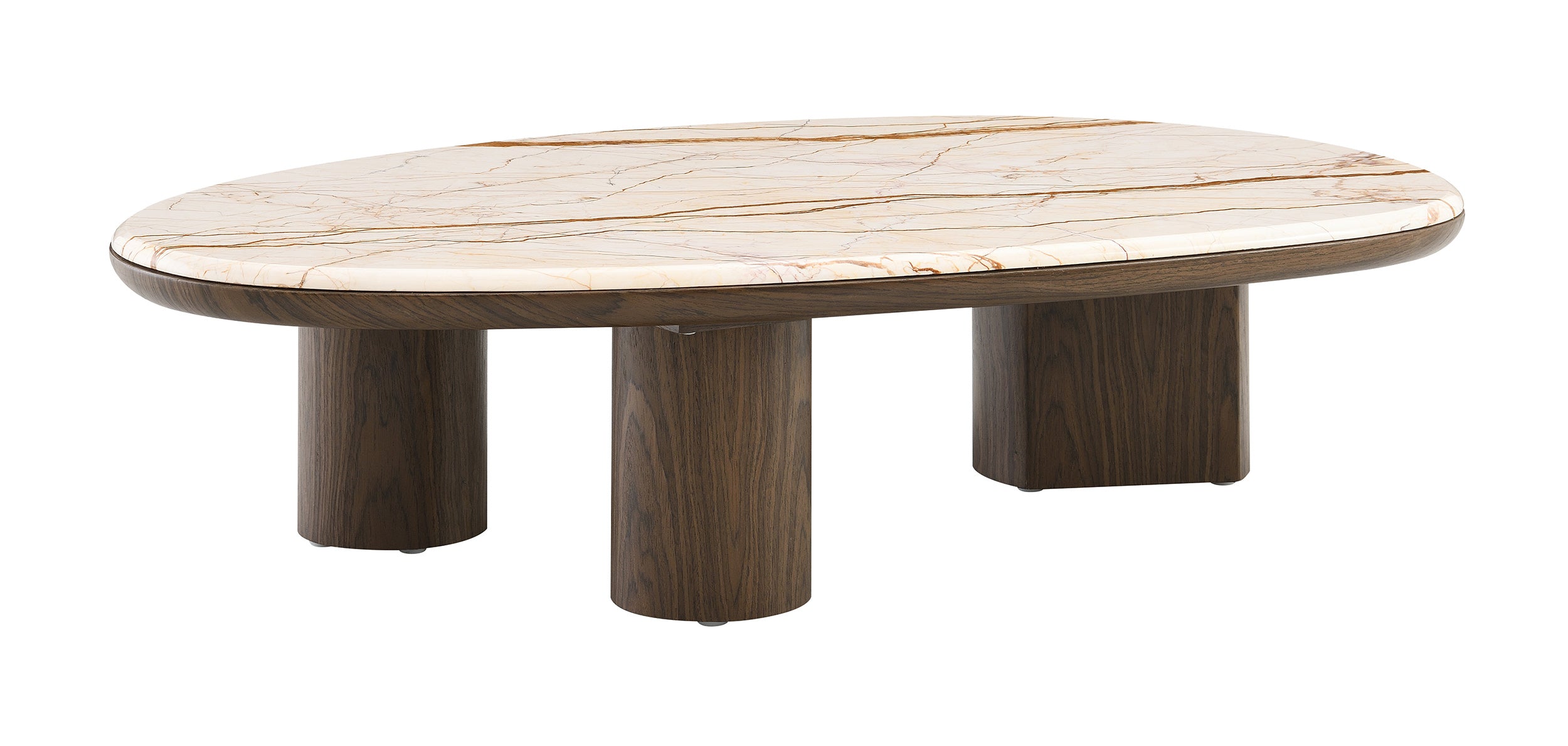 Haidar Natural Marble & Brown Coffee Table/End Table