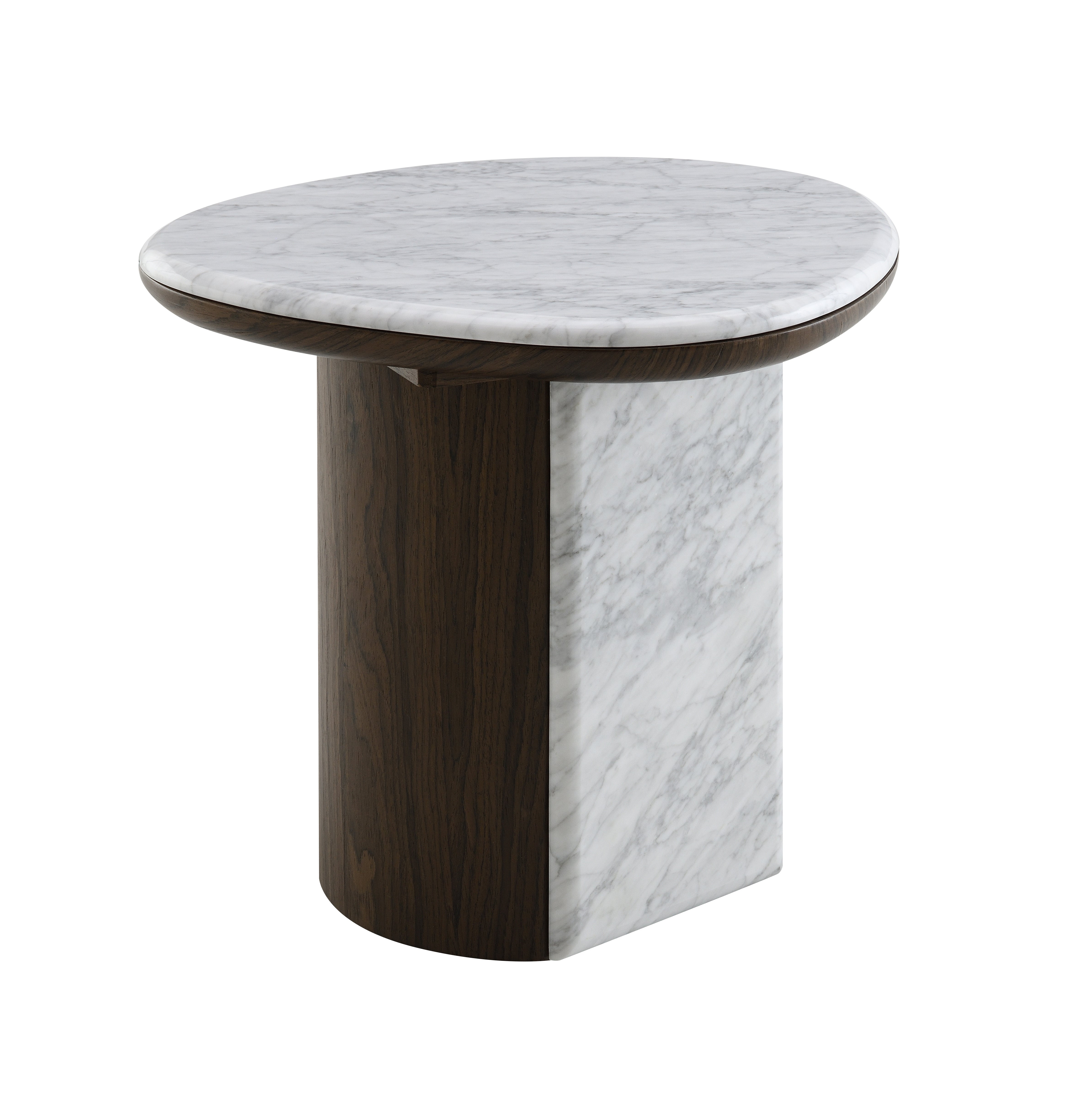 Haidar Natural Marble & Brown Coffee Table/End Table