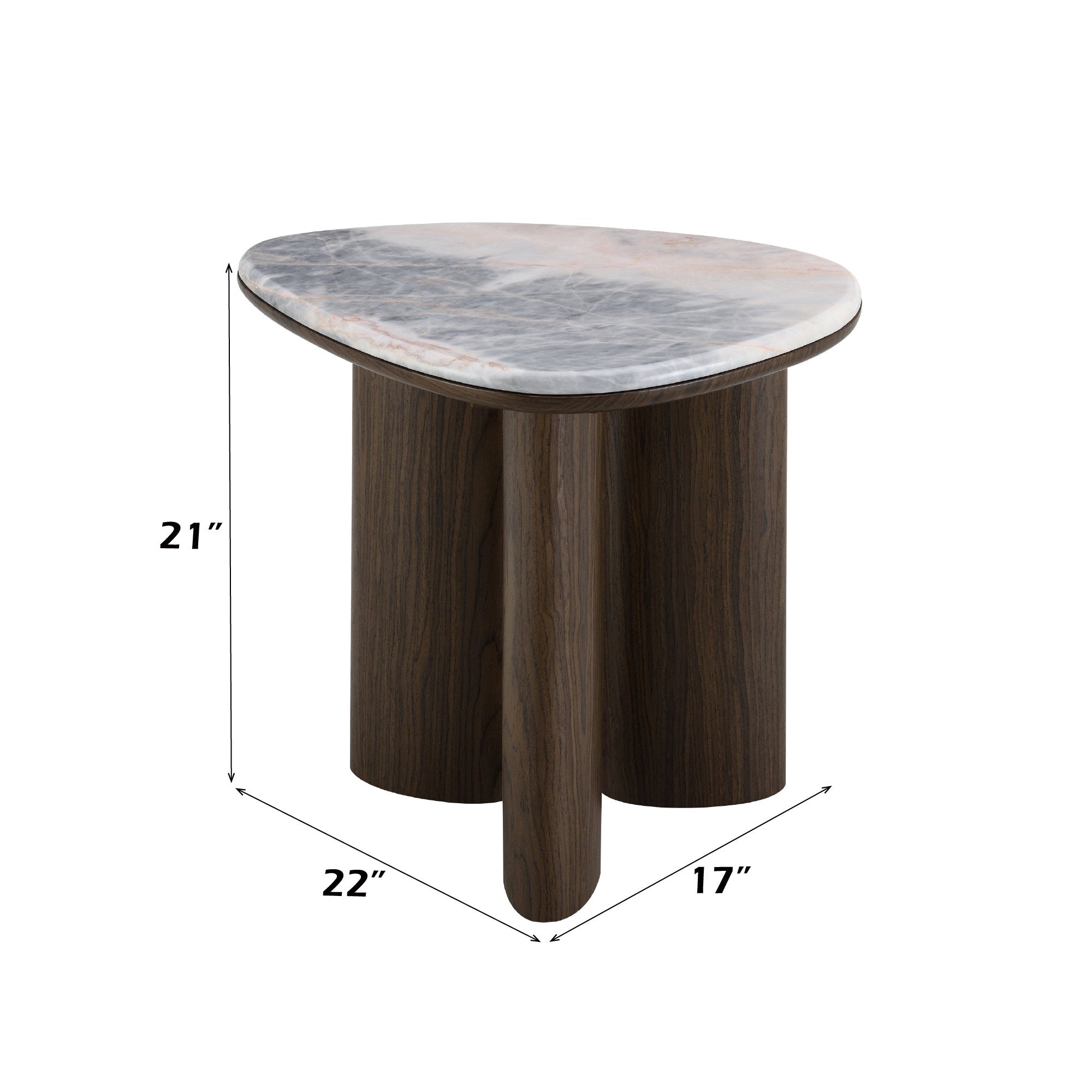 Hanale Natural Marble & Brown Coffee Table/End Table