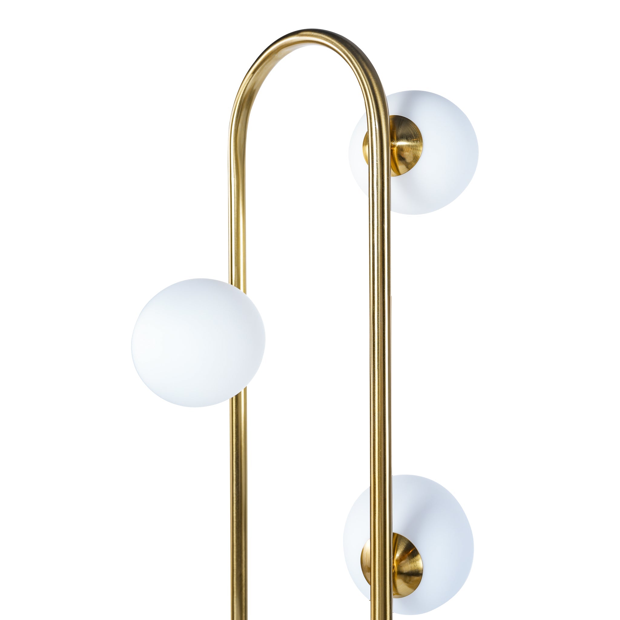 Modern Floor Lamp for Living Room | 66" Tall LED Lamp – Gold Metal, 5-Light G9 Bulb, Foot Switch, Industrial/Corner Design