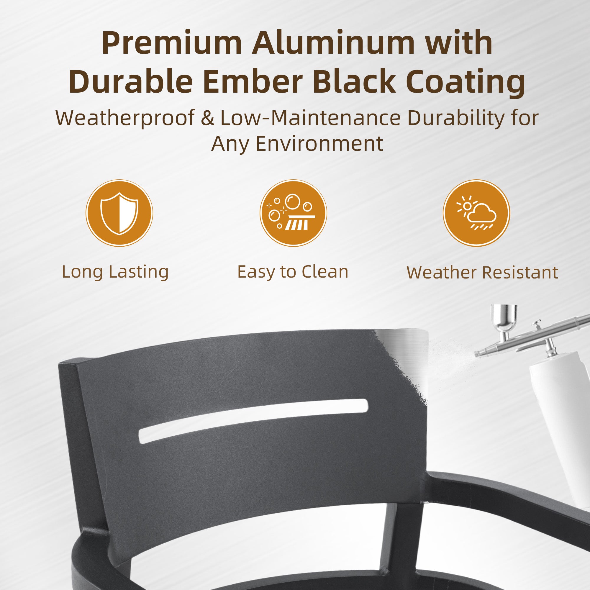 Outdoor Pedestal Dining Set | 44" Rounded Square Sintered Stone Table + 4 Armchairs – Sunbrella Cushions, Rust-Free Aluminum, Weather-Resistant