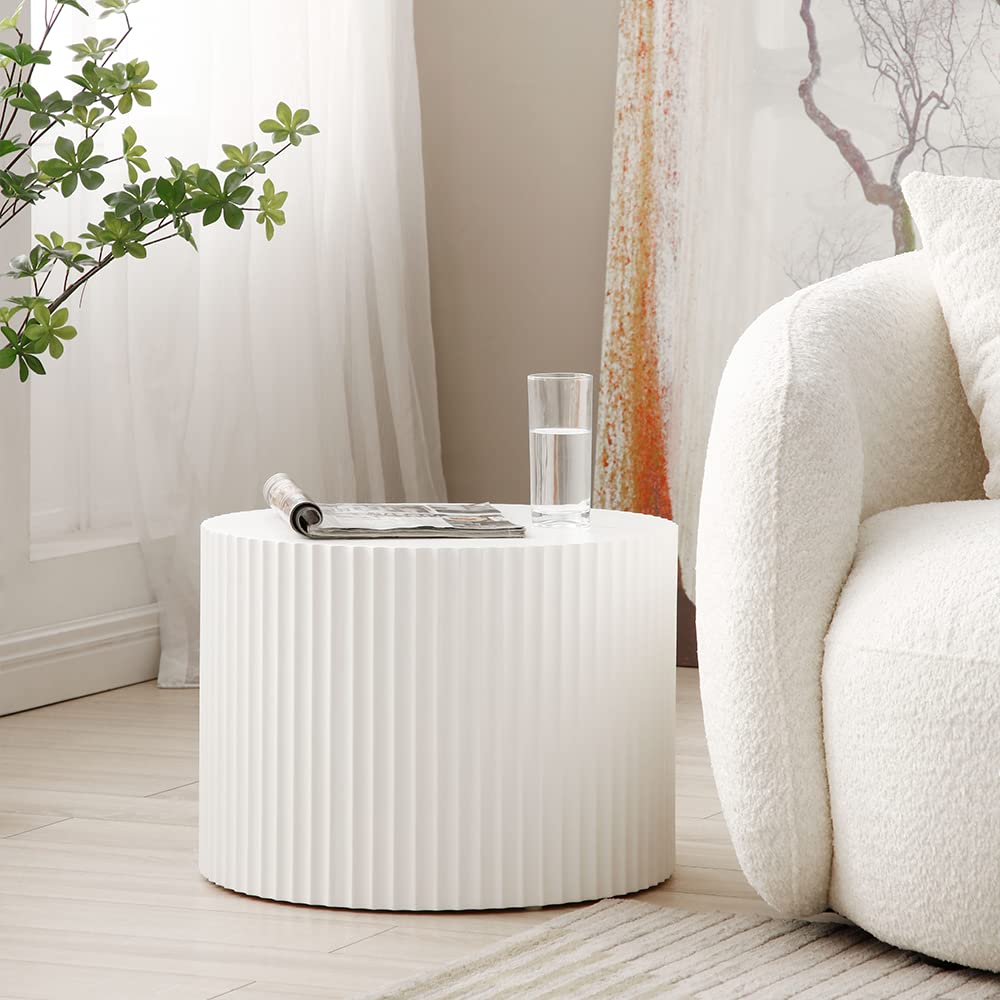Nesting Coffee Table Set of 2(Round Neating-white)