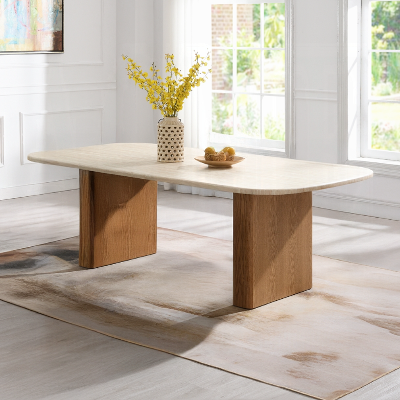 Brown & Natural Dining Table
