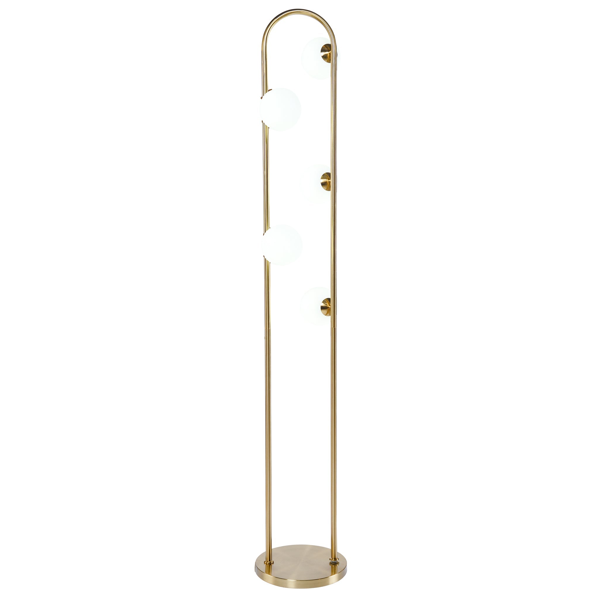 Modern Floor Lamp for Living Room | 66" Tall LED Lamp – Gold Metal, 5-Light G9 Bulb, Foot Switch, Industrial/Corner Design