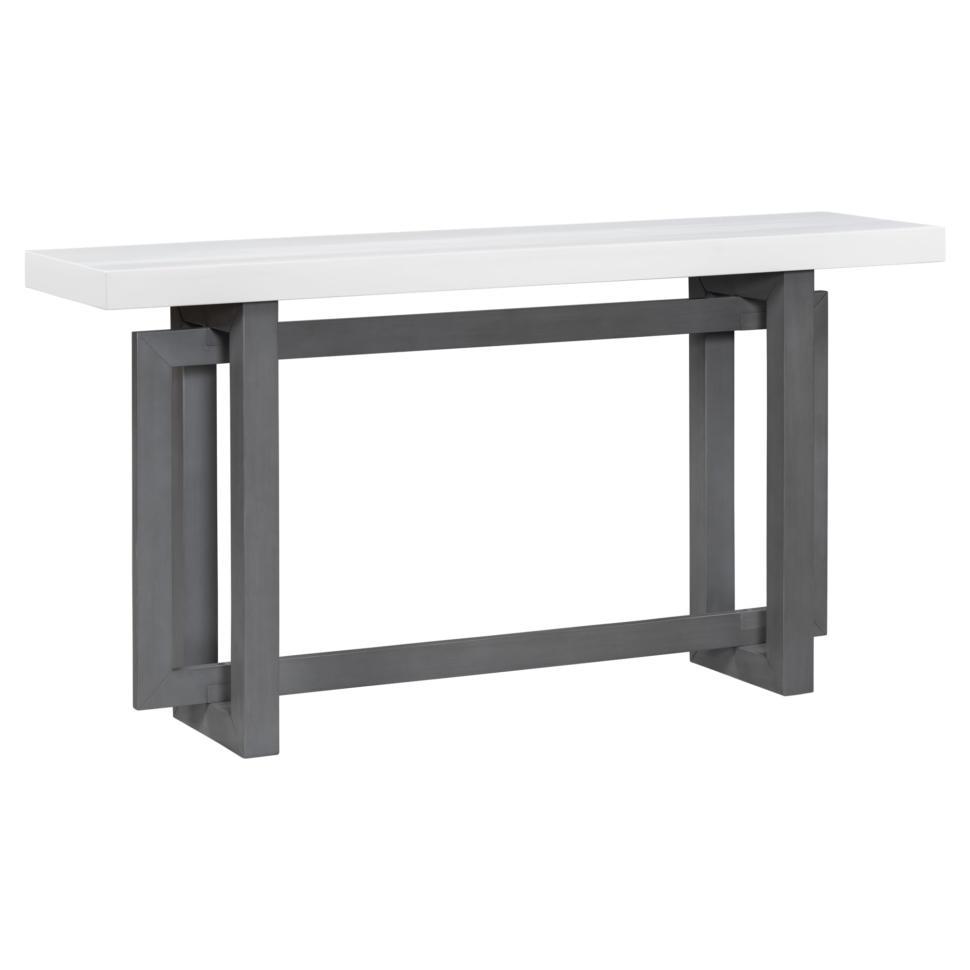 Contemporary Console Table with Wood Top