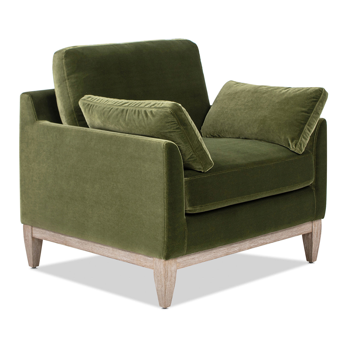 Olive Green Performance Velvet Sofa Chaise Lounge Chair and  Accent Arm Chair