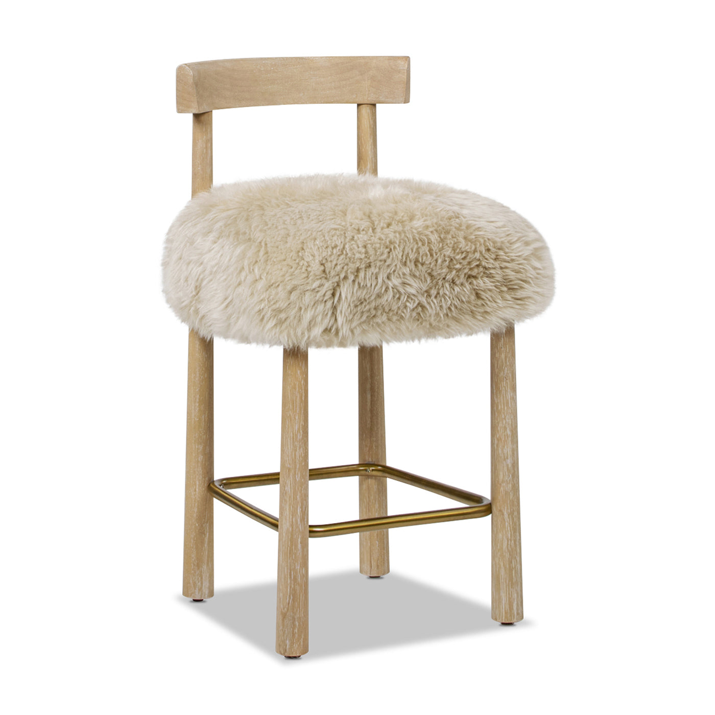 Genuine Sheepskin Fur Split Back Natural Blonde Collection – Dining Chair, Bar Stool, Accent Arm Chair, Loveseat &amp; Ottoman