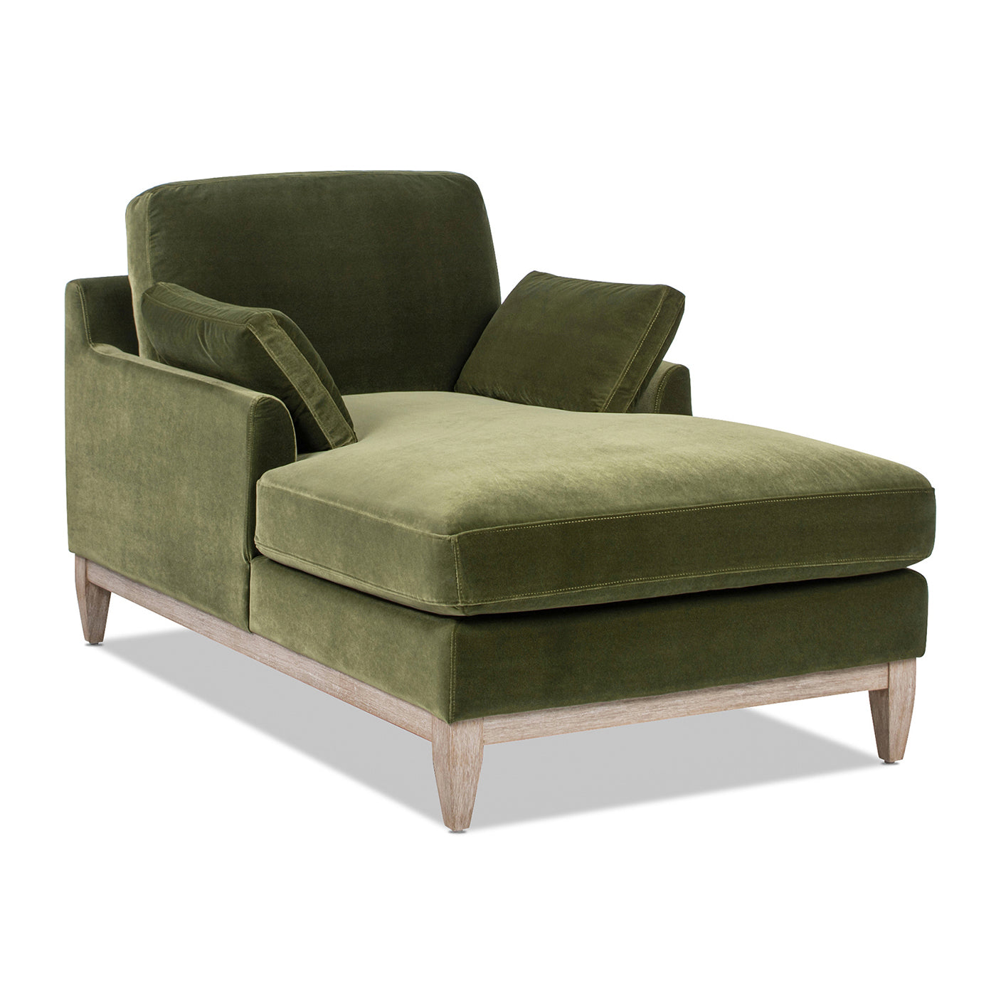 Olive Green Performance Velvet Sofa Chaise Lounge Chair and  Accent Arm Chair